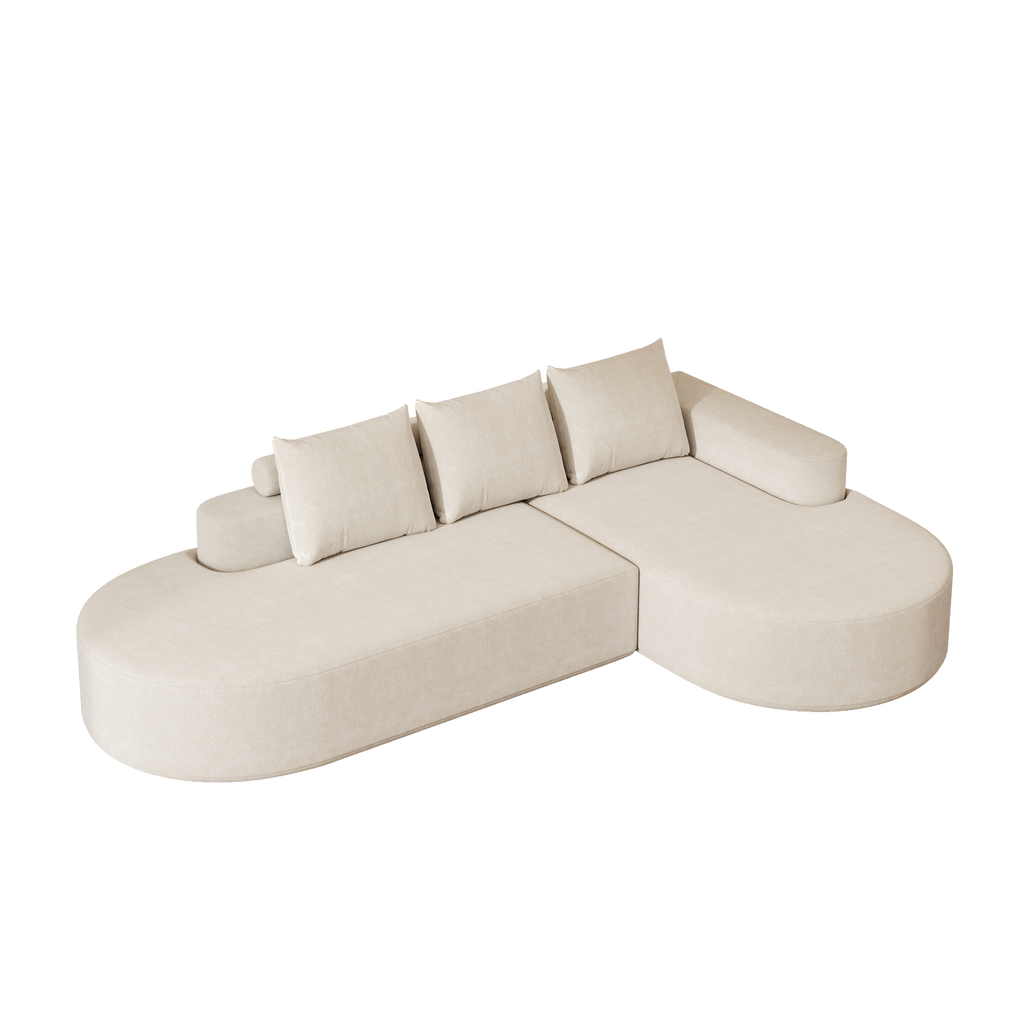 Modern Curved sofa ,Chenille Upholstered Sectional Sofa Couch Set,Modular 108.5' L Shaped Sectional Living Room Sofa Set With 3 Pillows,Free Combination Sofa Couch for Living Room,Bedroom