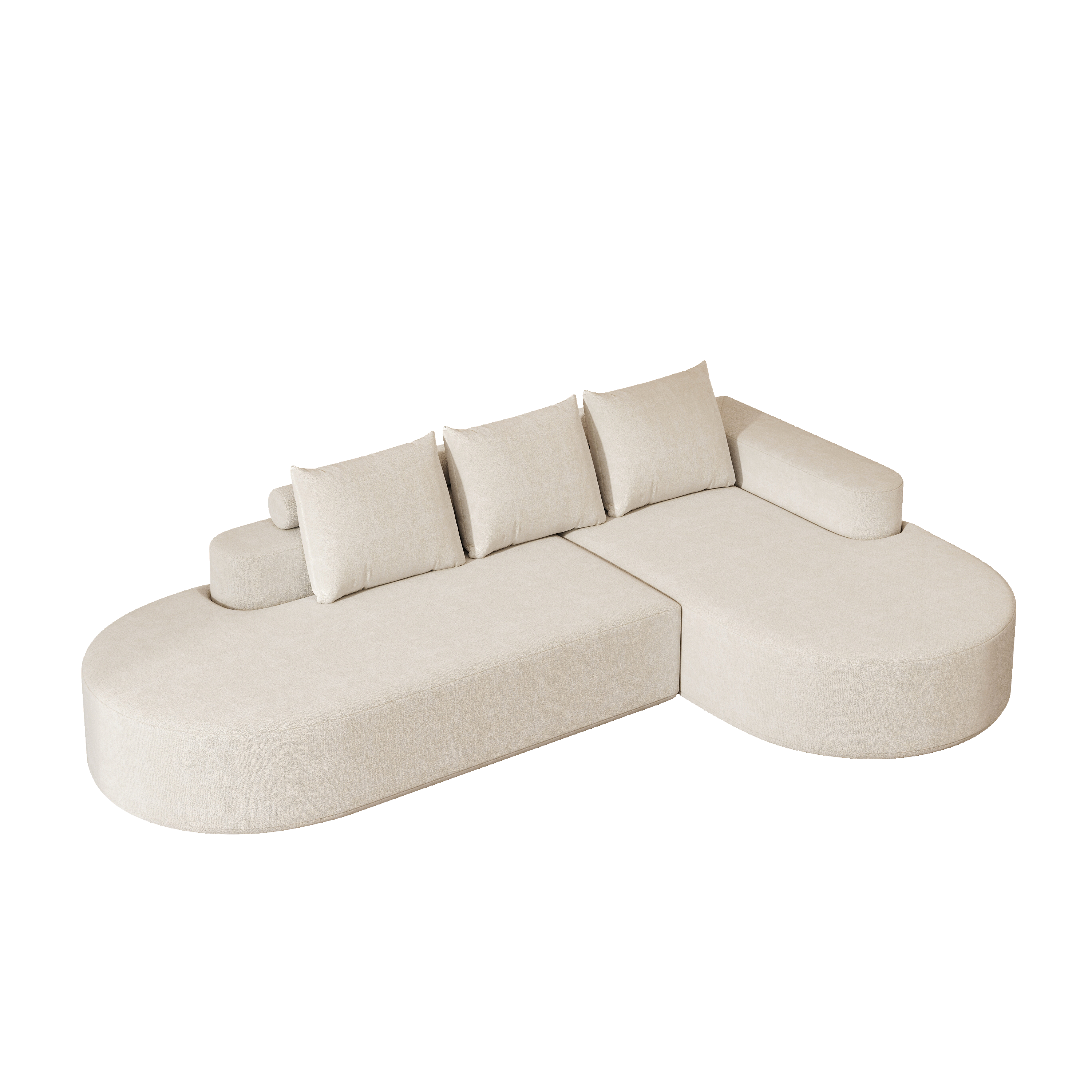 Modern Curved sofa ,Chenille Upholstered Sectional Sofa Couch Set,Modular 108.5' L Shaped Sectional Living Room Sofa Set With 3 Pillows,Free Combination Sofa Couch for Living Room,Bedroom