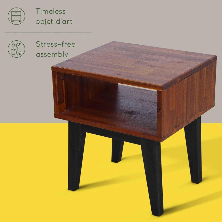 Acacia Serena Solid Wood Nightstand - Elegant and Durable Bedside Storage