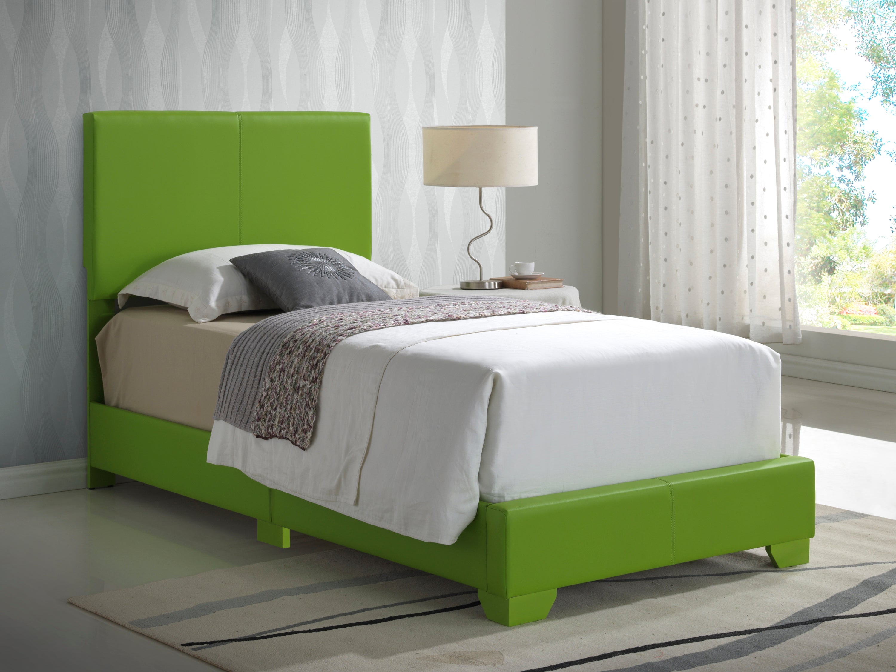 Aaron G1807-TB-UP Twin Bed , APPLE GREEN