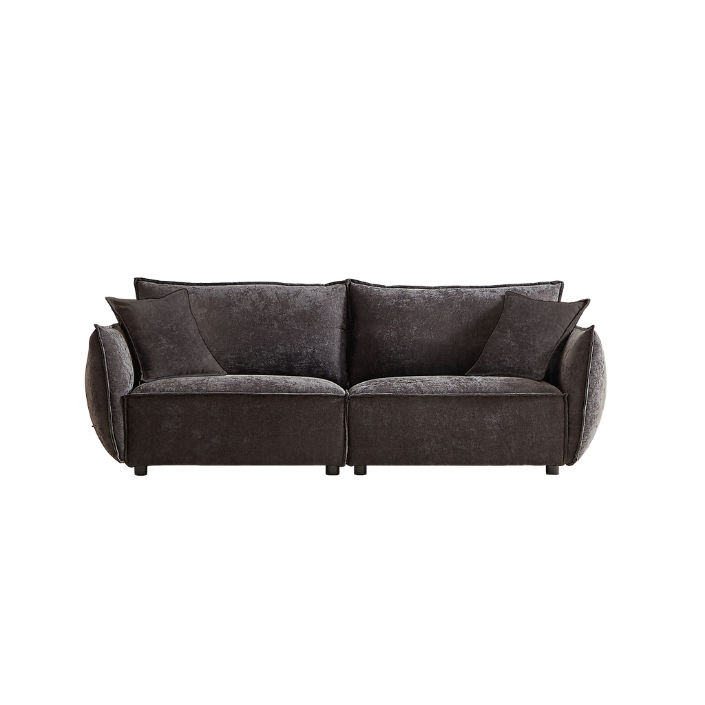 3-Seater + 3-Seater Combo Sofa Modern Living Room Sofa, Linen Fabric Sofa, Wooden Frame with 4 Pillows, Apartment Sofa Furniture
