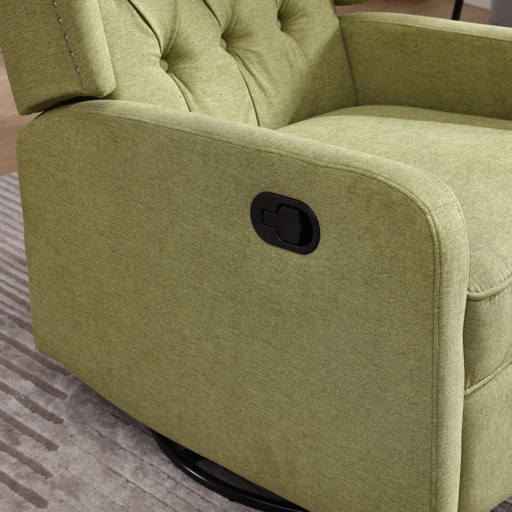 COOLMORE Rocking Recliner Chair,360 Degree Swivel Nursery Rocking Chair,Glider Chair,Modern Small Rocking Swivel Recliner Chair for Bedroom,Living Room Chair Home Theater Seat (Ovive Green)