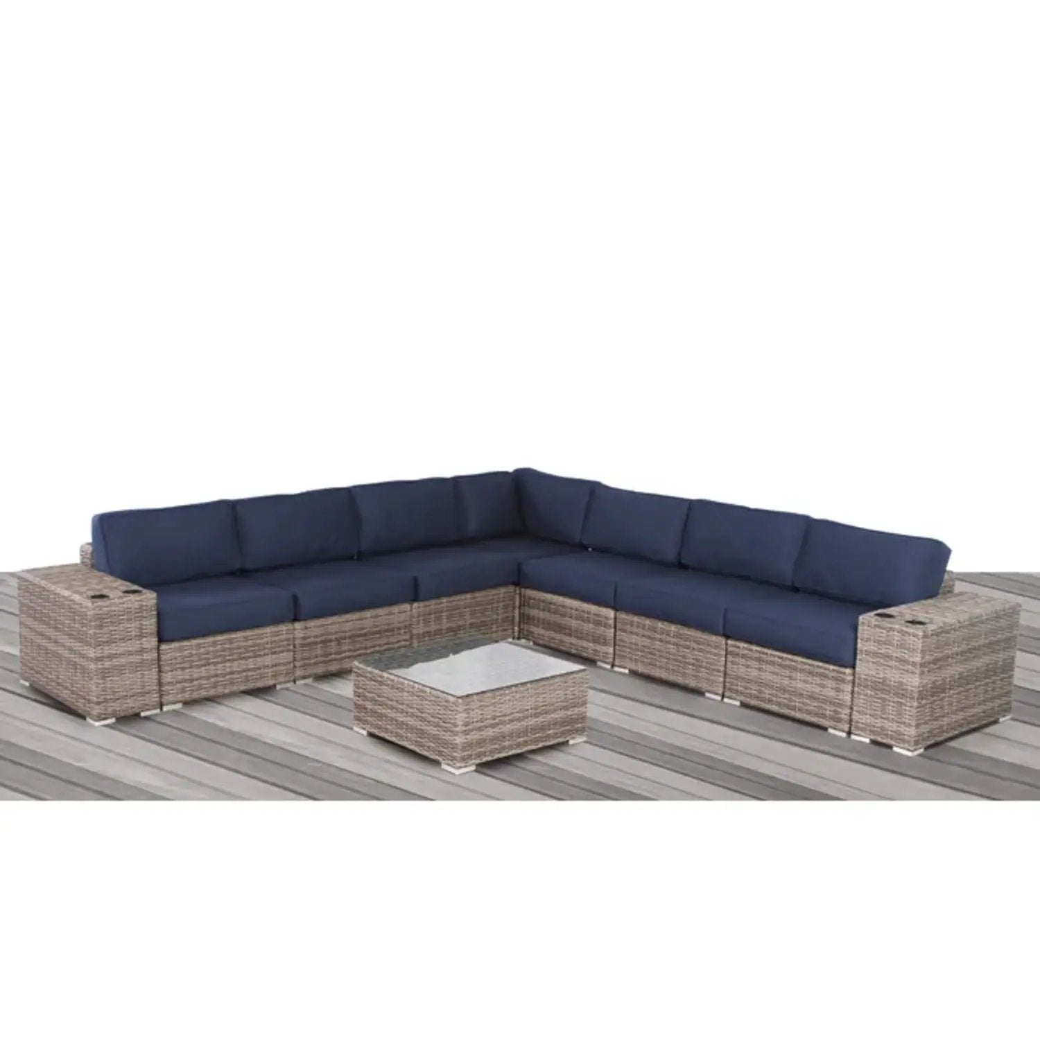 Stylish Rattan Wicker Person Seating Group With Premium Sunbrella Cushions Perfect For Outdoor Entertaining