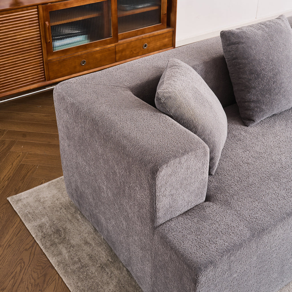 Memory Foam Couch, No Installation & Easy to Transport, Deep Seat Modern Sofa with Chenille Fabric, Couch for Living Room, Bedroom, Apartment, Home Office