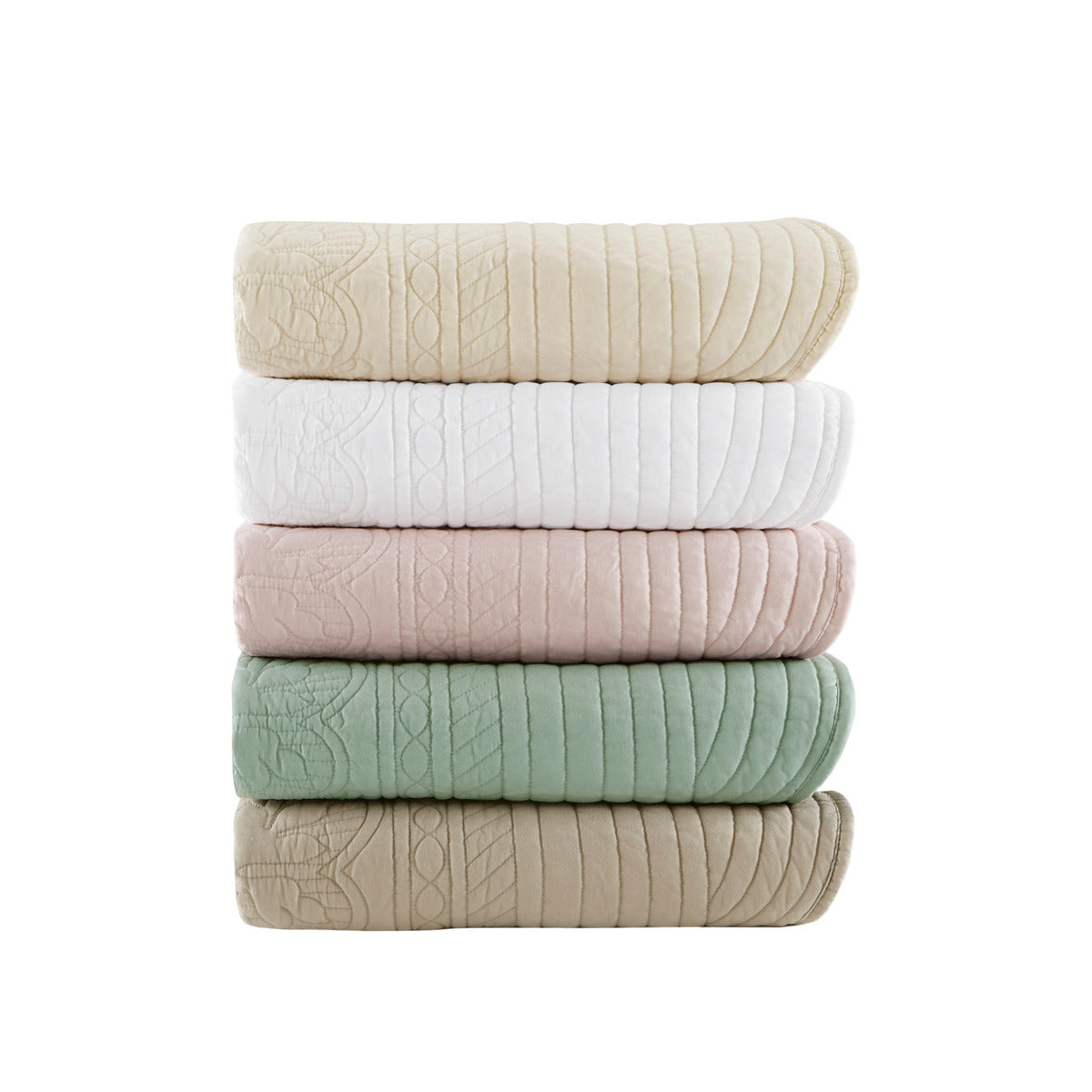 Oversized Quilted Throw with Scalloped Edges Blush 60x72'