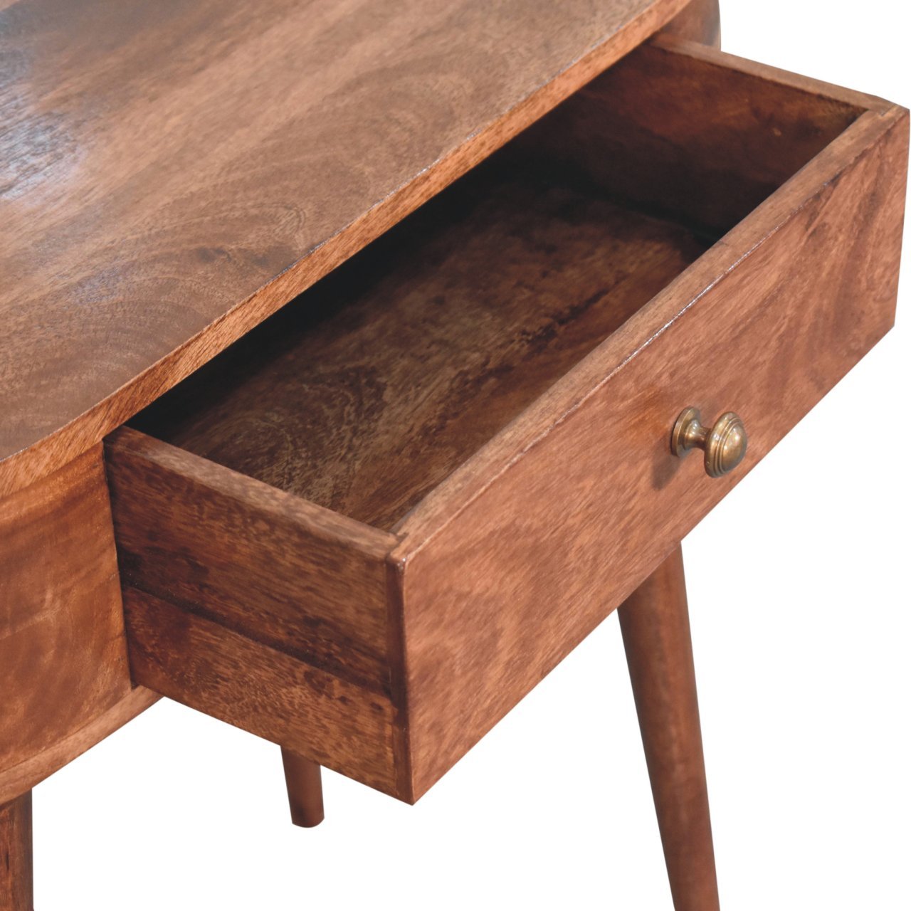 Solid Wood California Walnut Rounded Small Console Table