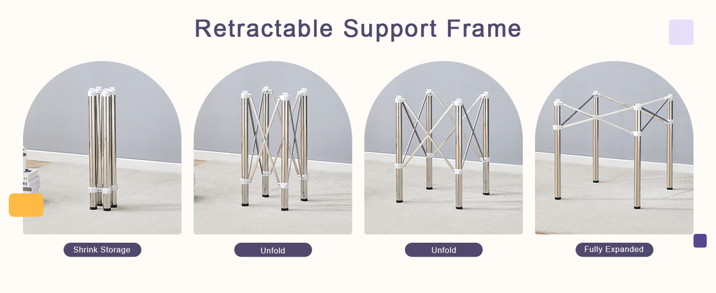Elegant Expandable Square Glass Table - 36' Clear Tempered Glass, Silver Metal Legs.Telescopic metal legs, transparent square glass tabletop, suction cup attachment connection.