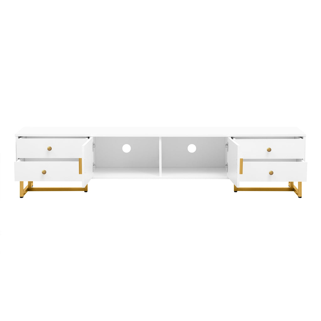 U-Can TV Stand for 65+ Inch TV, Entertainment Center TV Media Console Table, Modern TV Stand with Storage, TV Console Cabinet Furniture for Living Room(OLD SKU: WF530740AAK)
