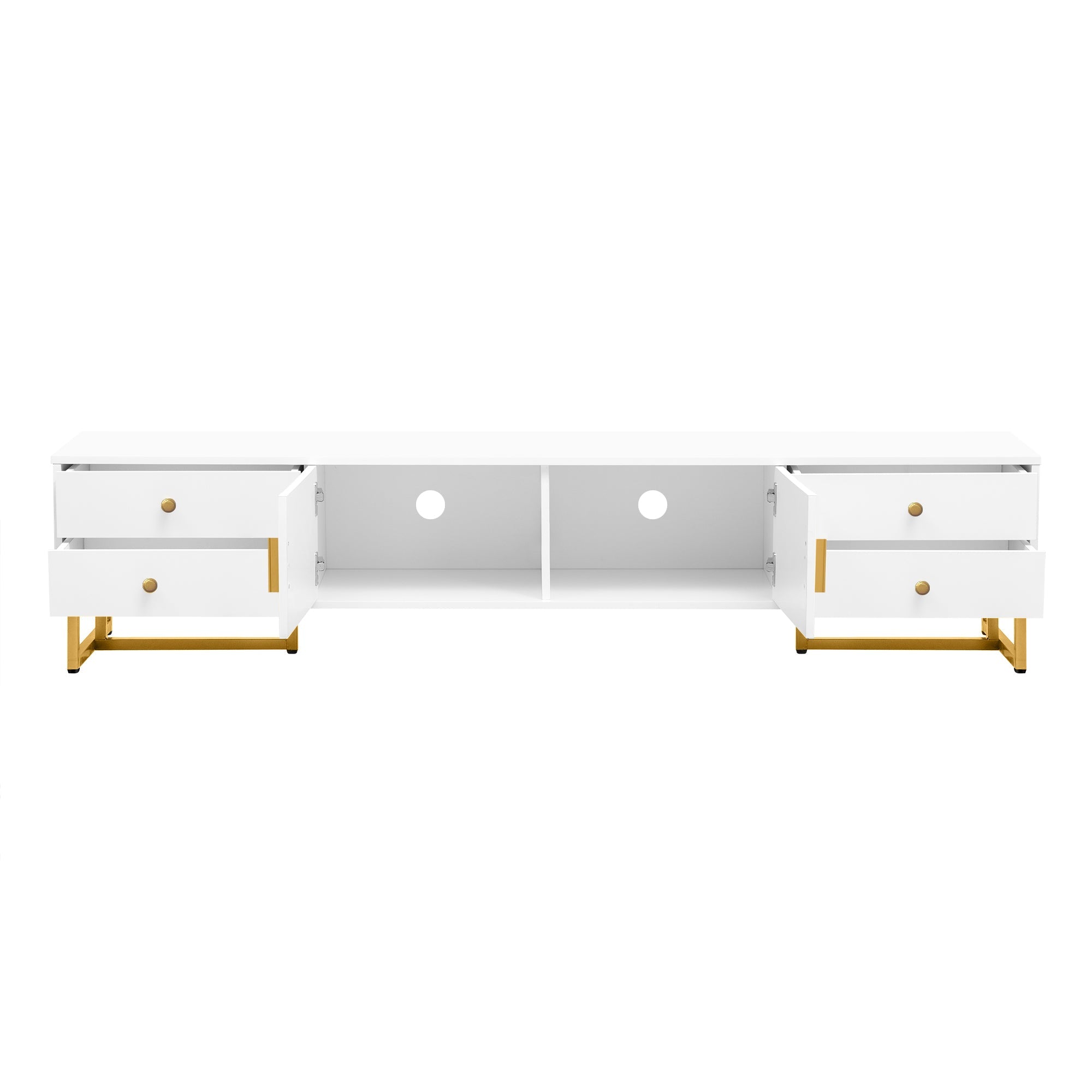 U-Can TV Stand for 65+ Inch TV, Entertainment Center TV Media Console Table, Modern TV Stand with Storage, TV Console Cabinet Furniture for Living Room(OLD SKU: WF530740AAK)