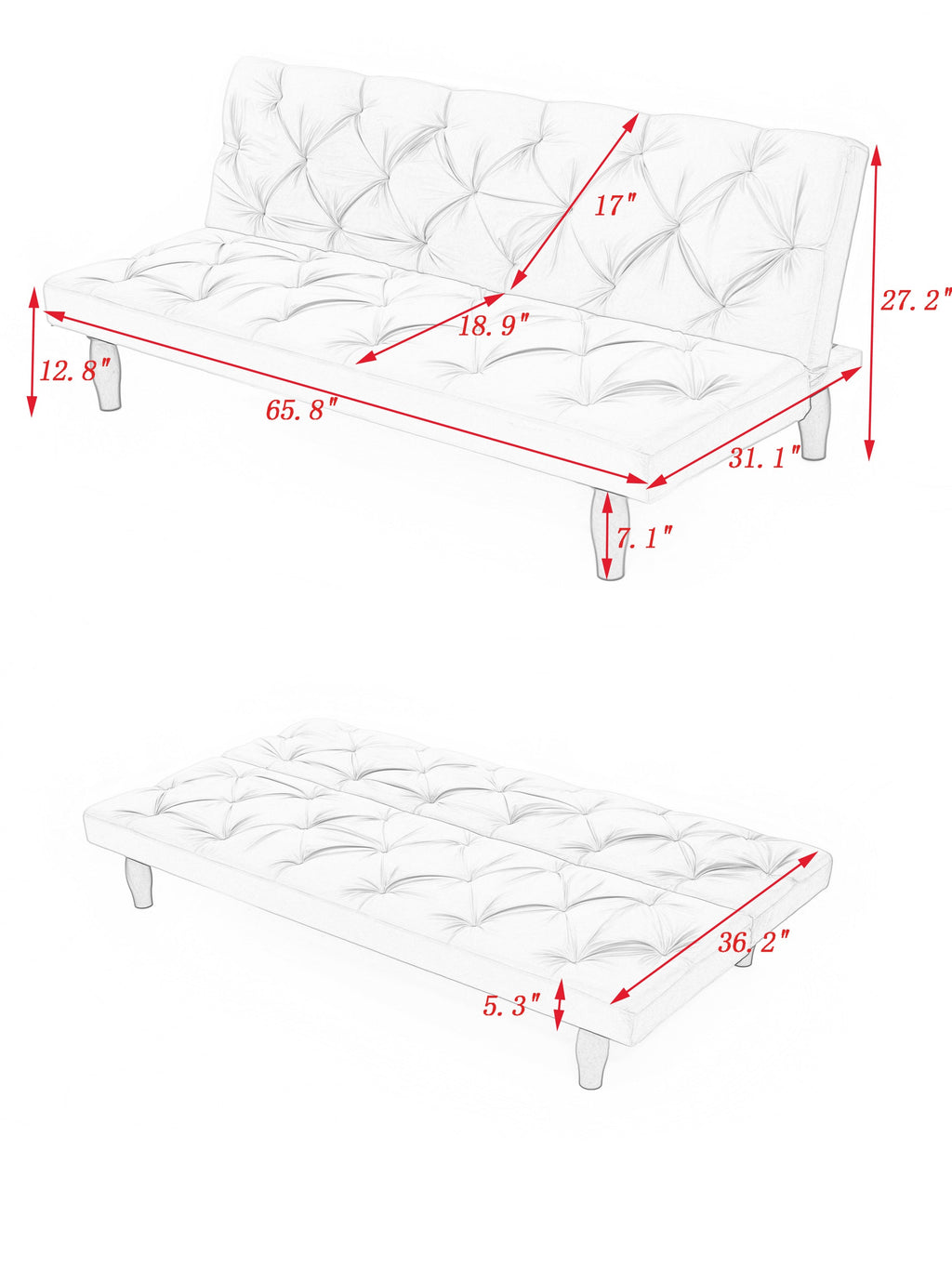Sofa Magic: 66" Green Velvet Sofa Bed Transforms into a Comfortable Sleeping Space, Perfect for Family Living Rooms, Apartments, and Bedrooms