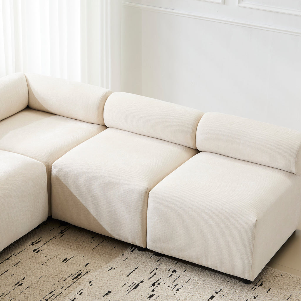 Evelyn 83 in.5-Piece V Shaped Modular Free Combination Sectional Sofa Couch for Living Rooms