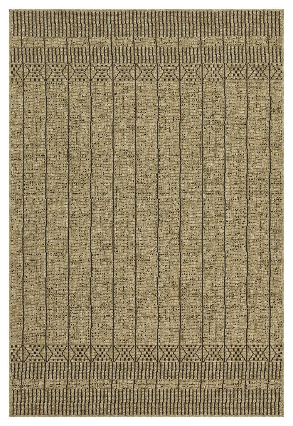 Earth GC_NTL1008 Jute/Black 5 ft. 3 in. x 7 ft. 3 in. Indoor/Outdoor Area Rug