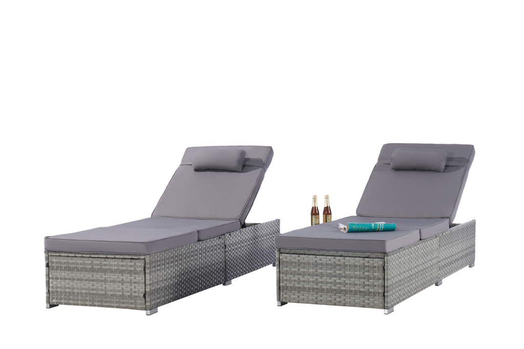 OUTDOOR  SOFA  PE RATTAN FURNITURE  DECK CHAIR GRAY RATTAN