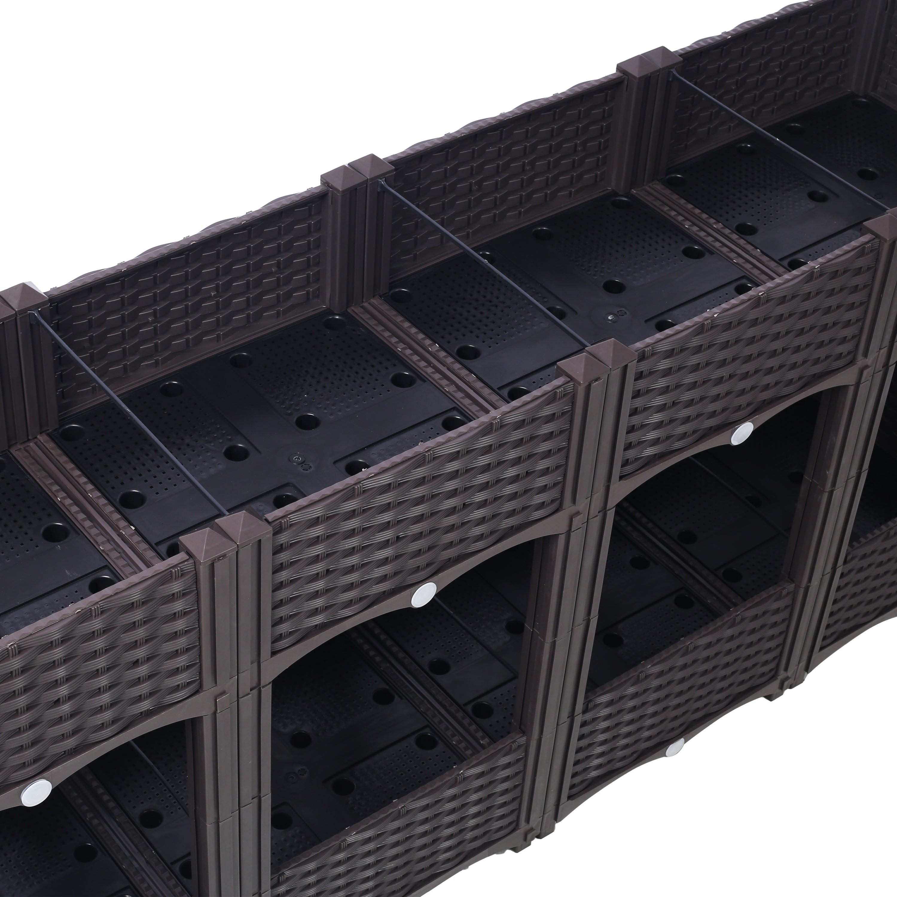 Planter Raised Beds - Elevated Planter Garden Box with Drainage Plug Raised Garden Beds for Vegetable/Flower/Herb Outdoor Standing Planter Beds Gardening Kit,Brown,63'x15.7'x27.7'