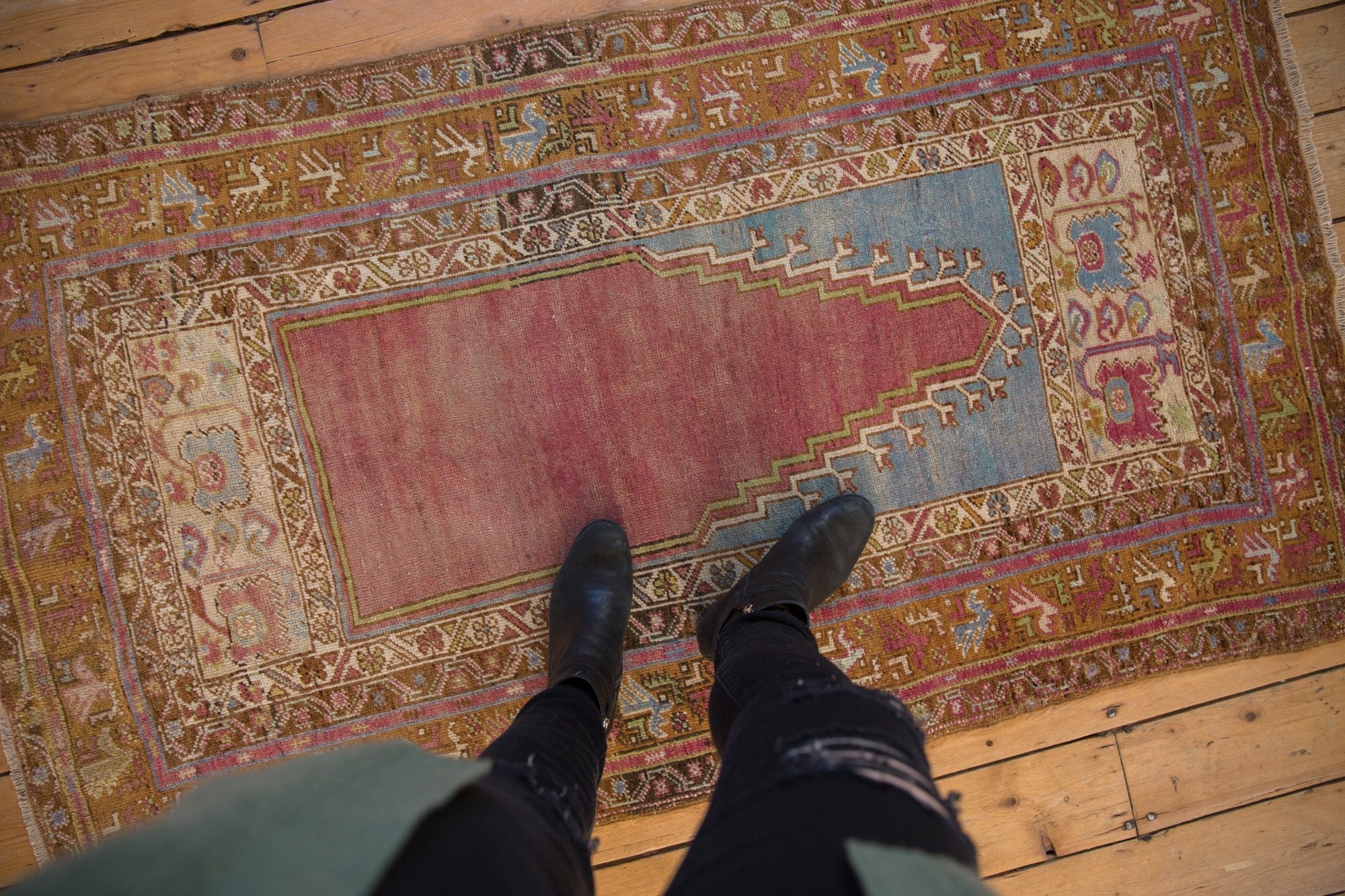 3.5x6 Vintage Distressed Oushak Rug