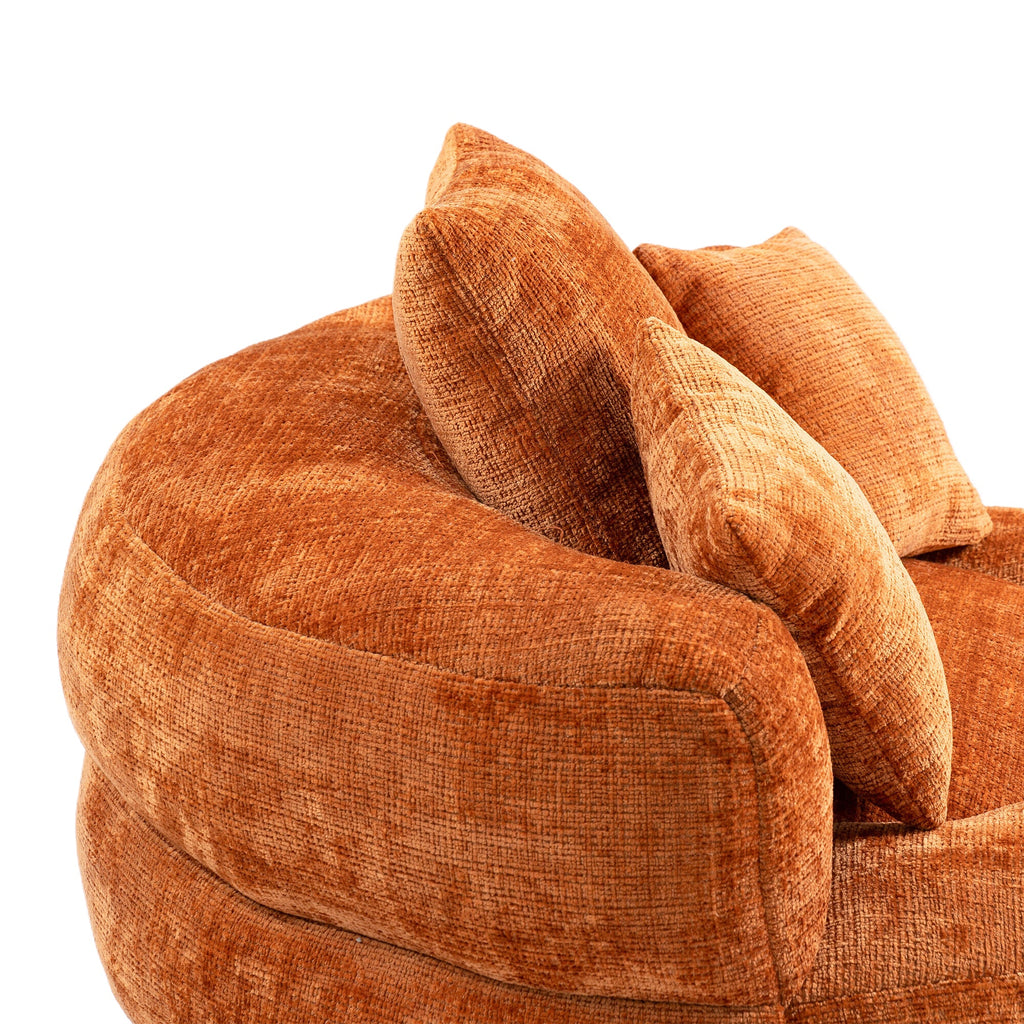 Lazy Sofa Durable Comfort Lounger High Back Bean Bag Chair for Adults and Kids, Indoor & Outdoor, Orange Chenille