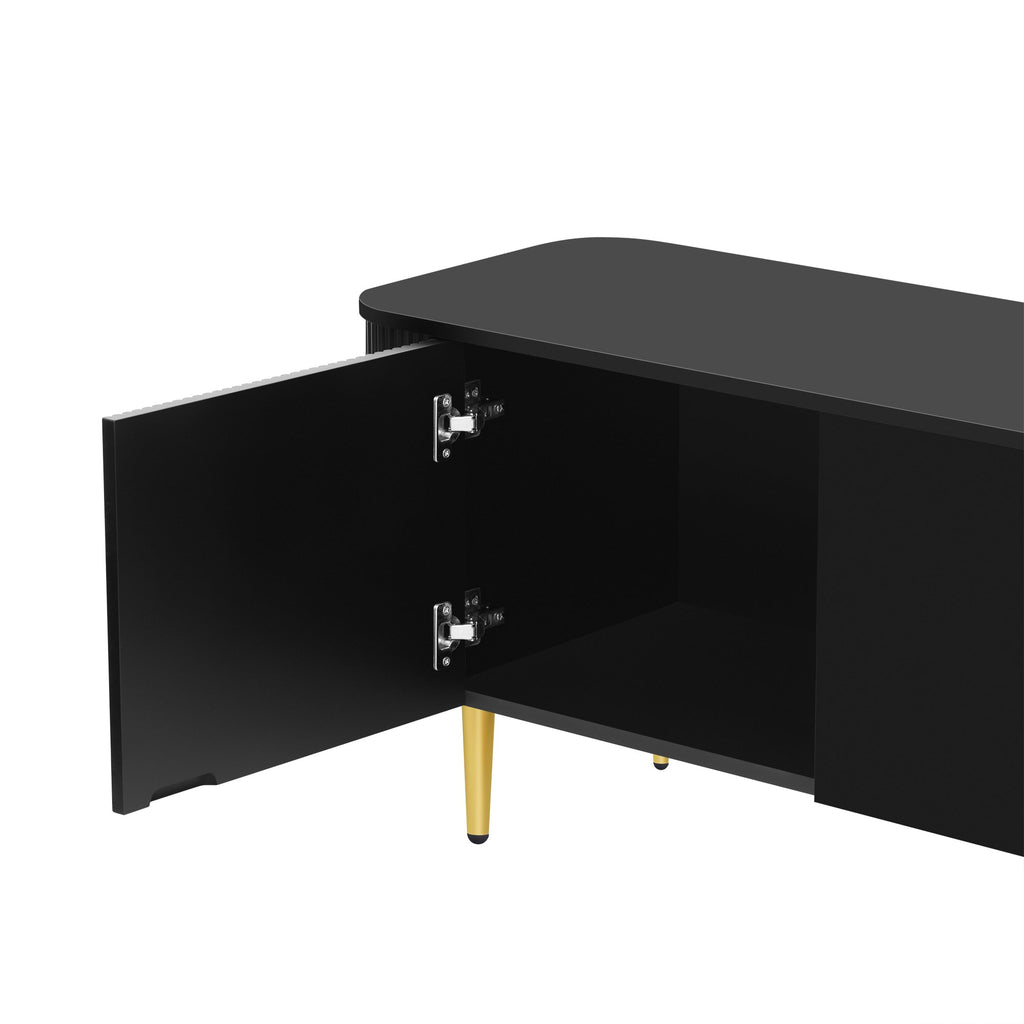 U-Can 78.7''Minimalist TV Stand for TVs up to 85 Inches, Modern Entertainment Center Media Console with 4 Spacious Cabinets for Living room(OLD SKU: SJ000125AAB)
