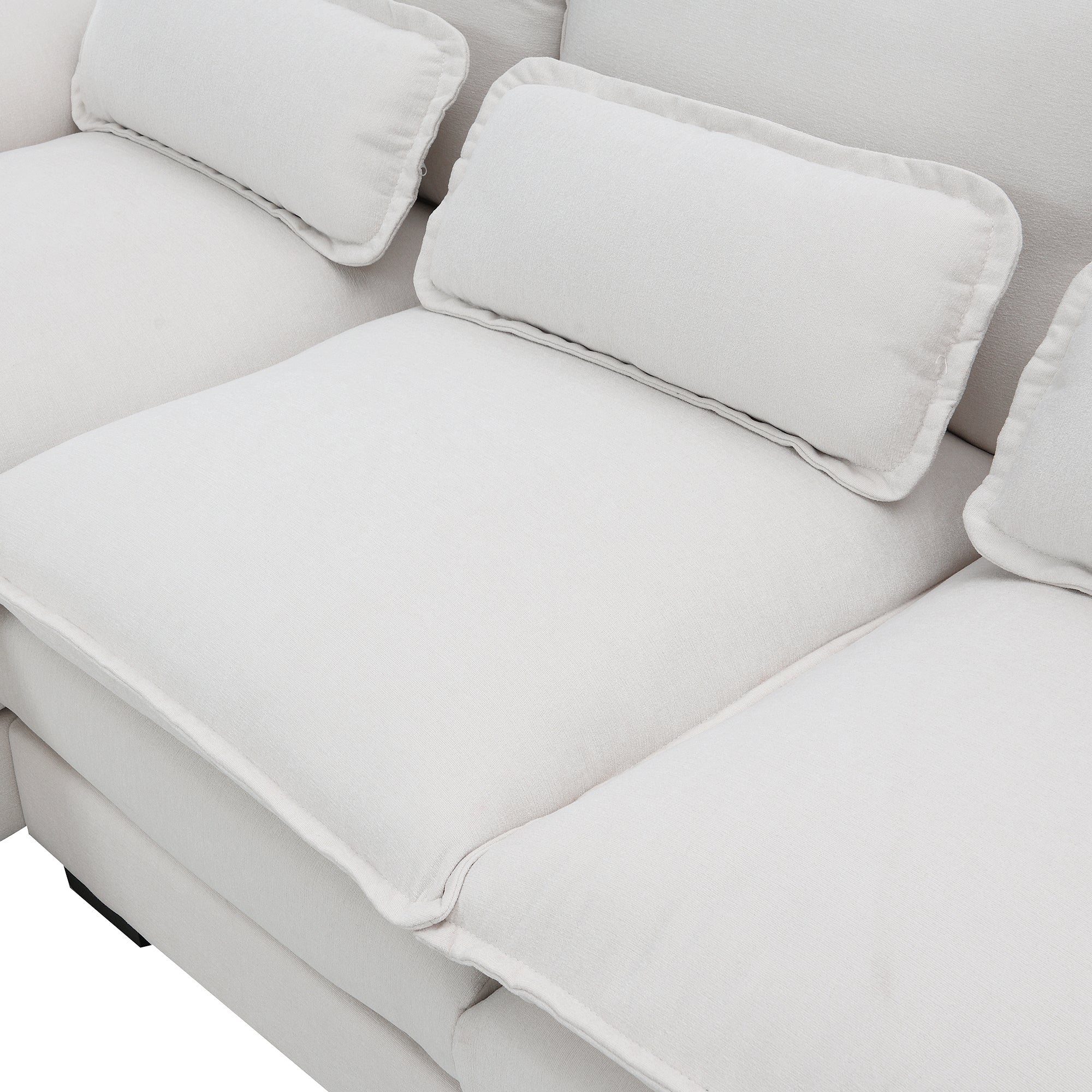 110*55' Modern U-shaped Sectional Sofa with Waist Pillows,6-seat Upholstered Symmetrical Sofa Furniture,Sleeper Sofa Couch with Chaise Lounge for Living Room,Apartment,5 Color