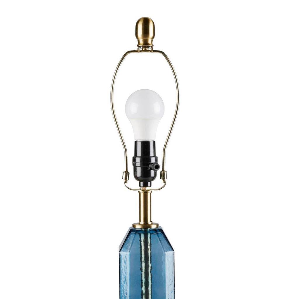 Faceted Blue Glass Table Lamp Blue See below