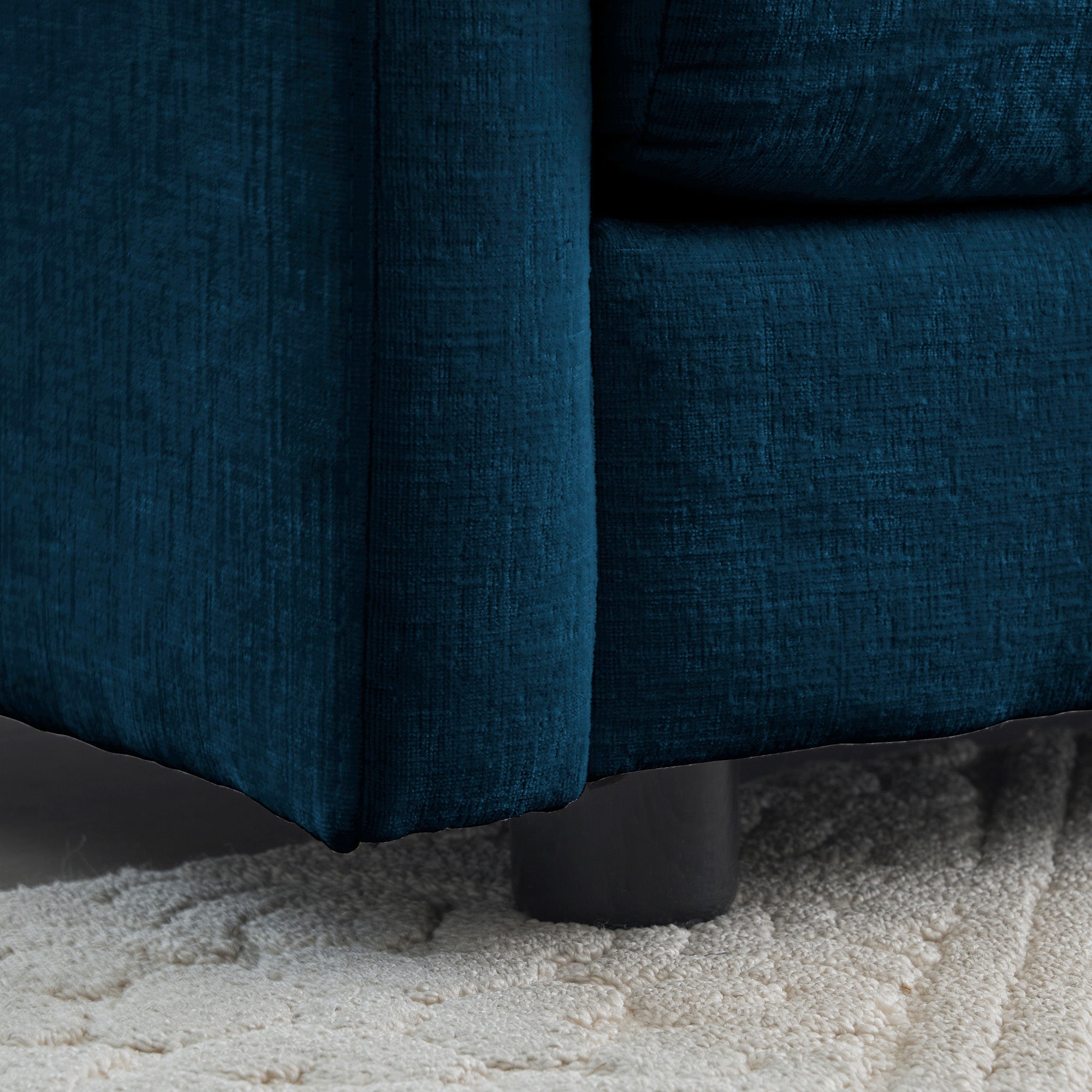 Comfortable Deep Seat Reversible Modular 6 Seater Sectional Super Soft Sofa U Shaped Sectional Couch with 3 Ottomans, 3 Toss Pillows and 2 Arm Pillows , Blue Chenille