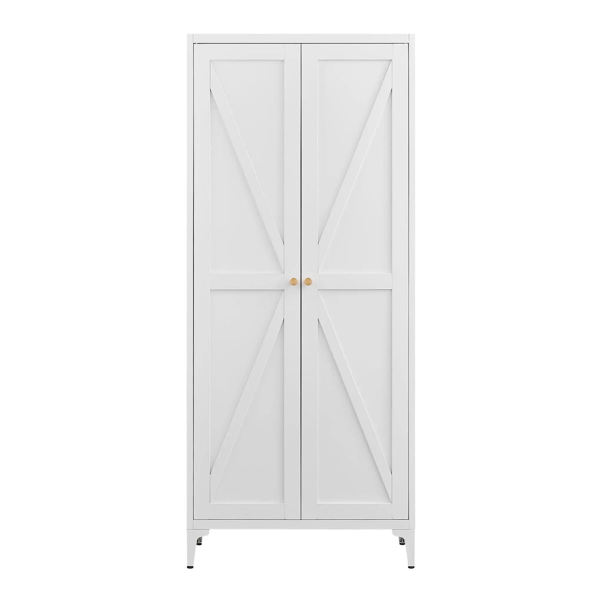 Adjustable 2 Door Kitchen Pantry Cabinet With Striped Design