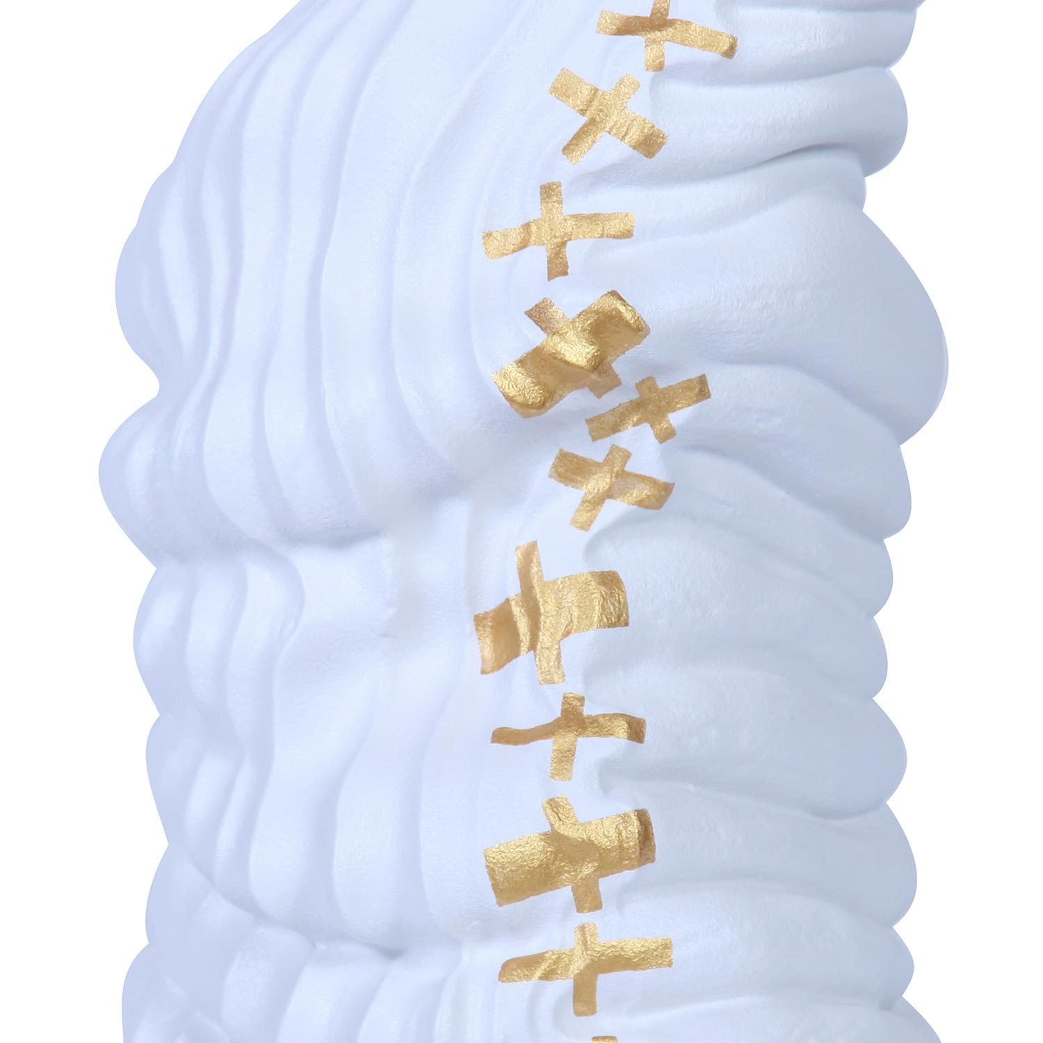 Modern and Elegant White Ceramic Vase with Gold Accents