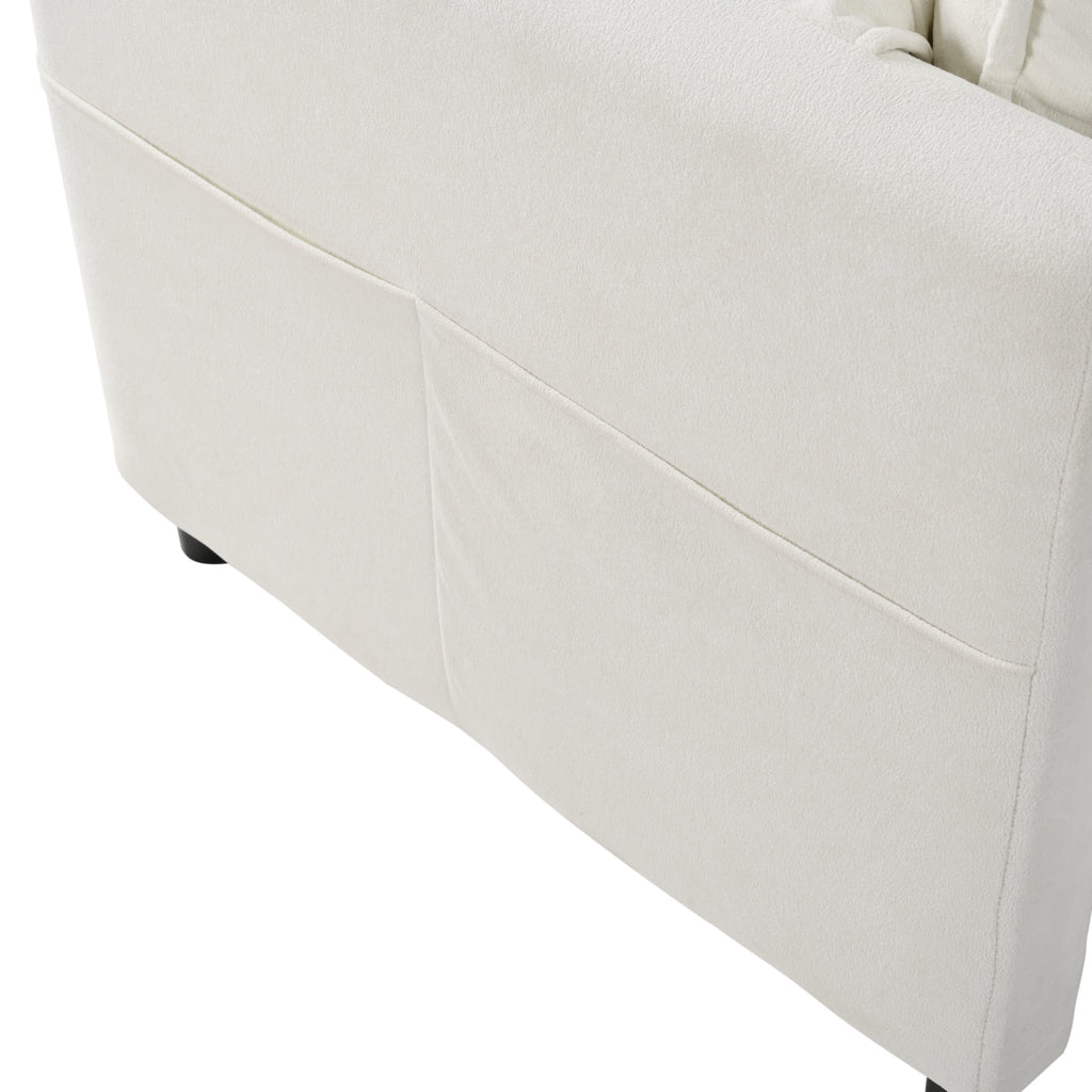 Modular Sectional Sofa, Oversized Deep Seat U Shaped Couch Set for Living Room, 3-Seater Comfy Cloud Couches with 2 Movable Ottomans, DIY Combination, Chenille,Beige