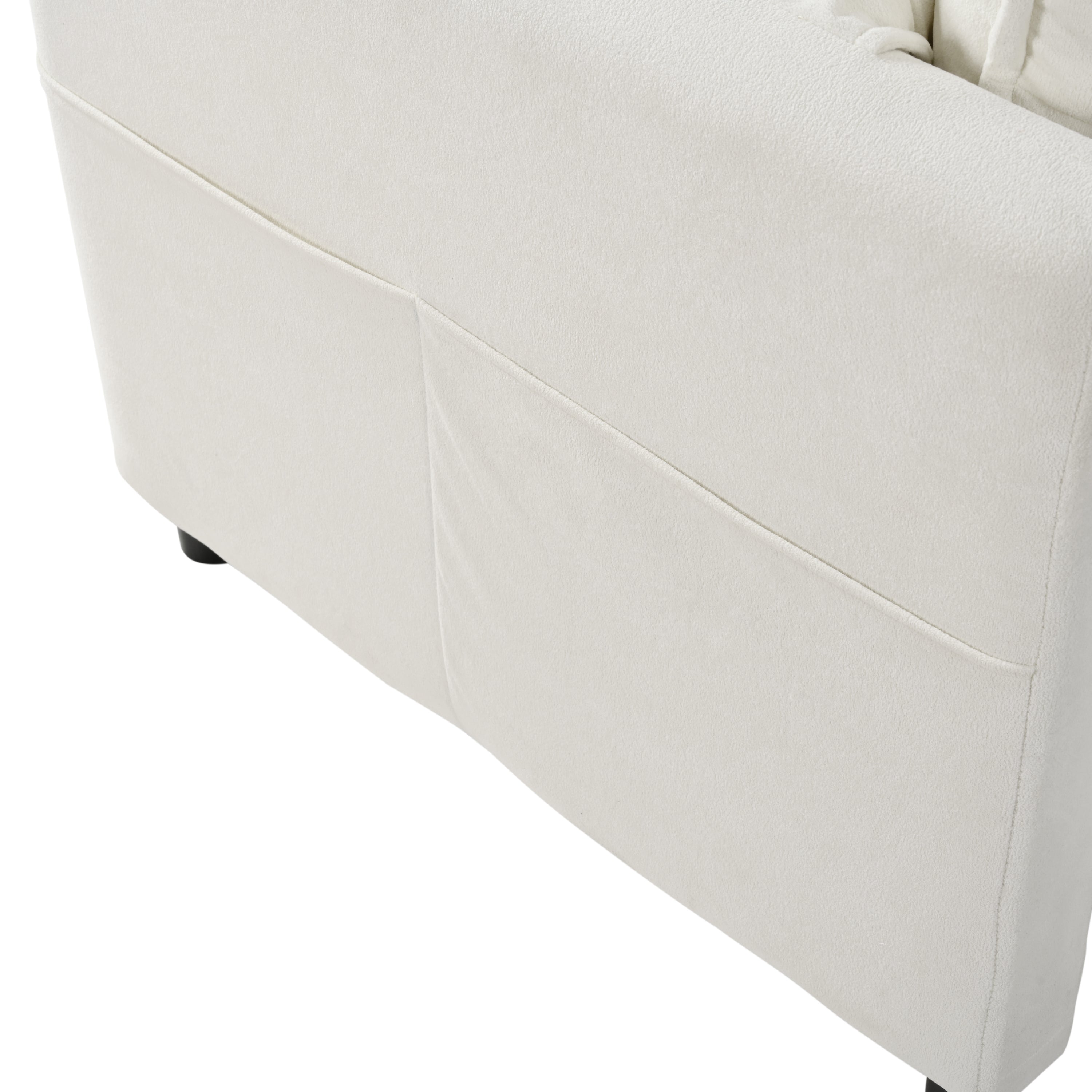 Deep Seat Sectional Cloud Sofa with 2 Ottomans & Soft Pillows, Loveseat Modular Couch for Living Room, Apartment,DIY Combination,Beige