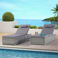 OUTDOOR  SOFA  PE RATTAN FURNITURE  DECK CHAIR GRAY RATTAN