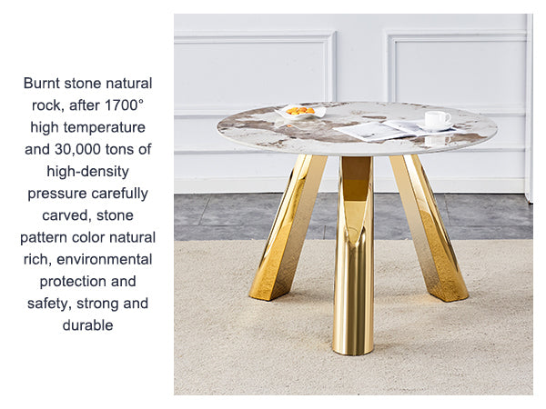 42' Luxury Sintered Stone Table: 0.45' Durable Top + 6' Steel Legs, 350lb Capacity, Stain/Heat-Resistant White/Gray Veined Surface - Modern Minimalist Design