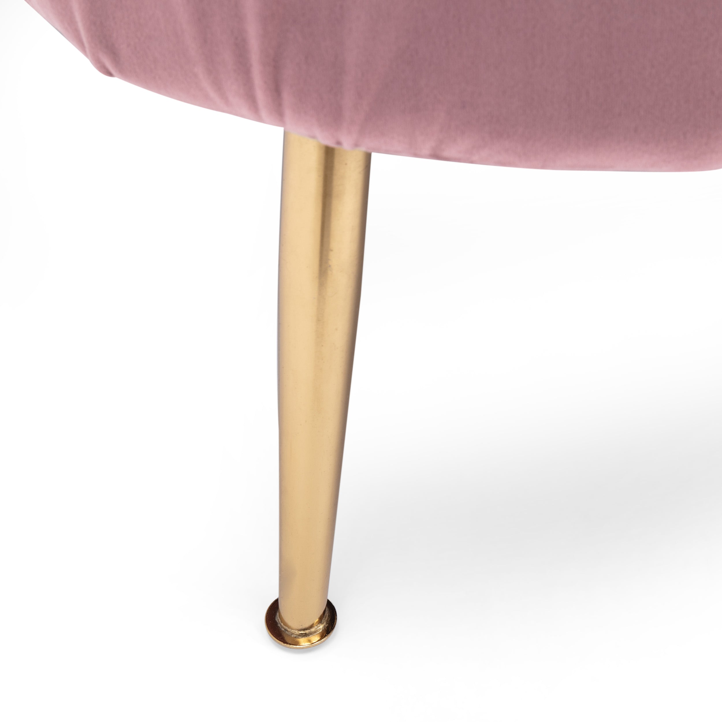 Modern Glam Velvet 3 Seater Sofa with Curvaceous Shell Design in Blush