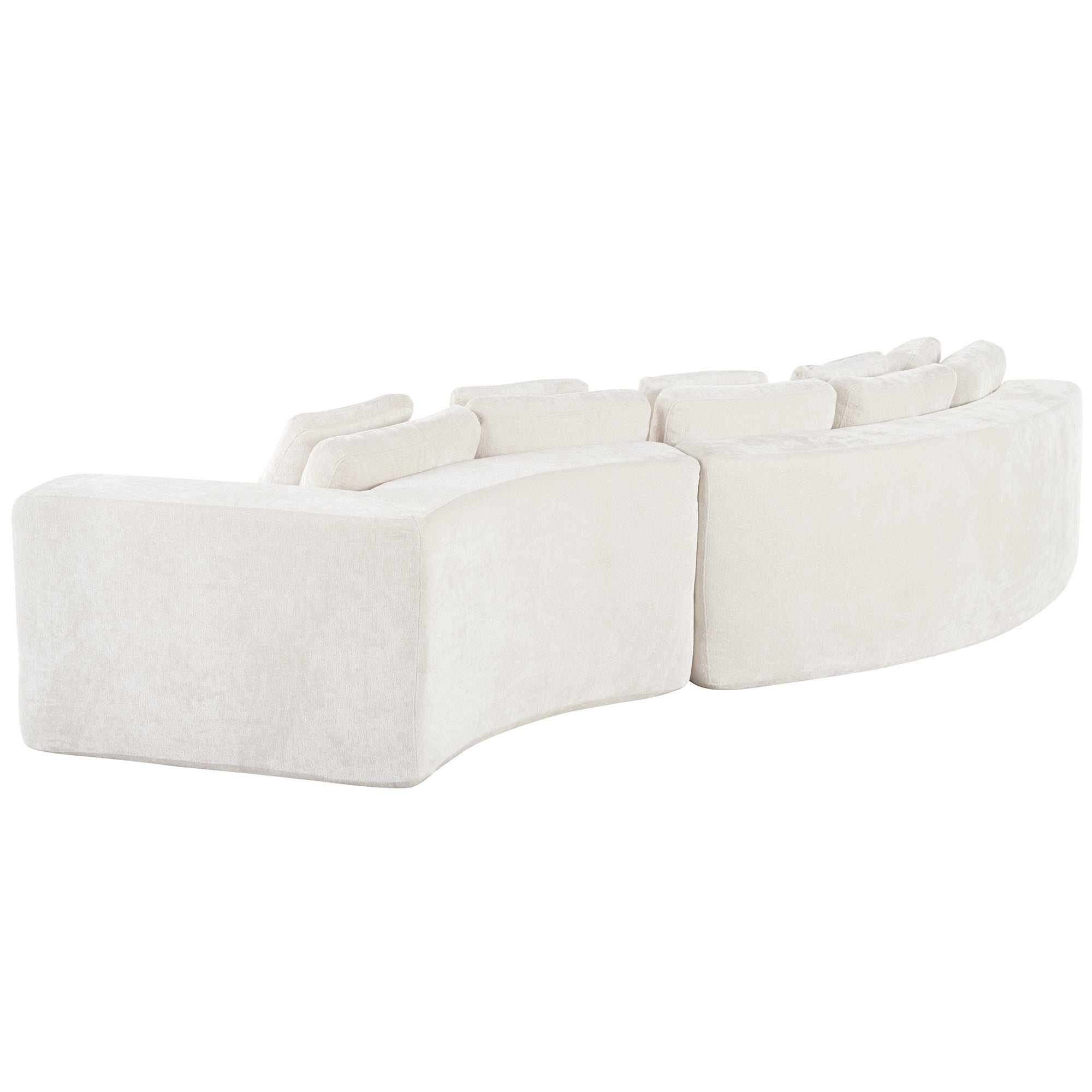 U_Style 115.7' Pure Foam Modular Sofa, 2-Piece Set with 5 Cushions, 4-Seater, Chenille Jacquard Fabric, Curved Design, No Assembly Required, Soft Upholstered Sofa for Living Room & Bedroom