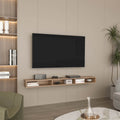 Luft 71' Wide 3-Shelves Floating TV Stand,Wall Mounted,  Media Console Entertainment Center with cable management, for Living Room, Bedroom Natural Oak