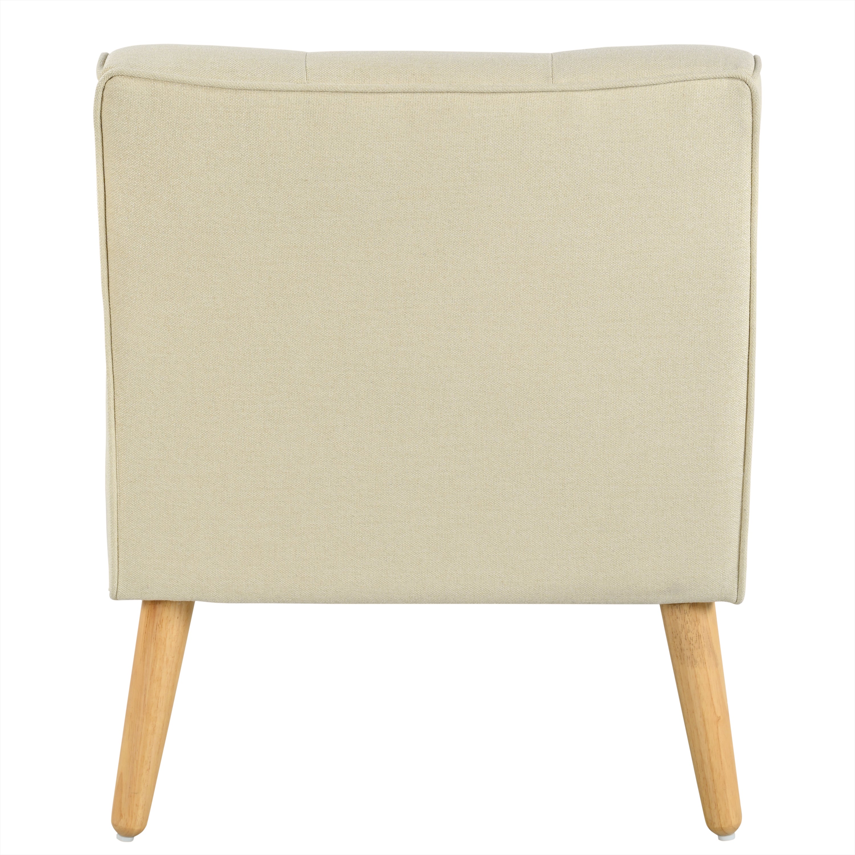Mid-Century Modern Armchair - Tufted Fabric Accent Chair with Solid Wood Legs for Living Room, Bedroom & Office - Comfortable Polyester Upholstery - Classic Button-Tufted Back & Tapered Design