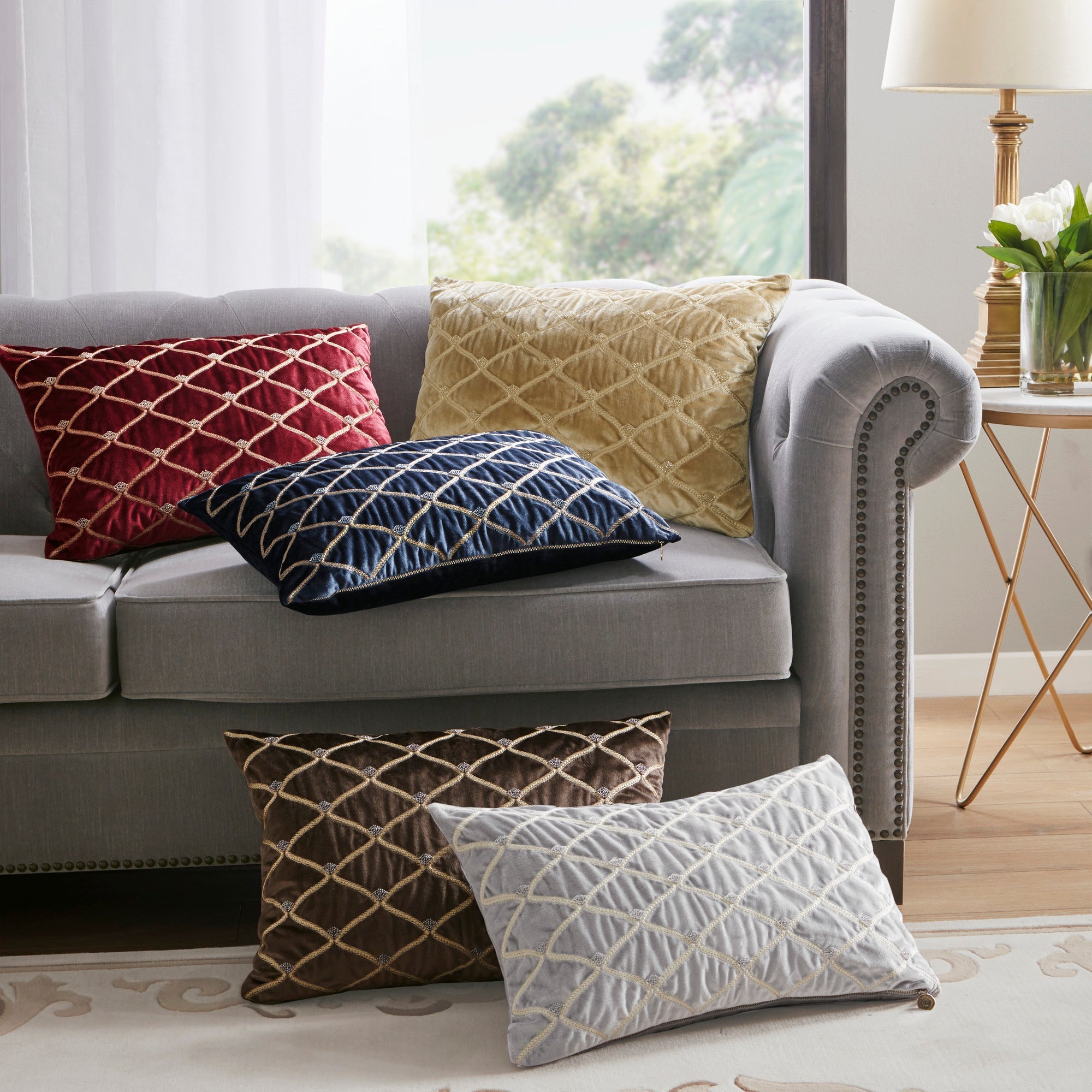 Oblong Decor Pillow Navy 22x15'