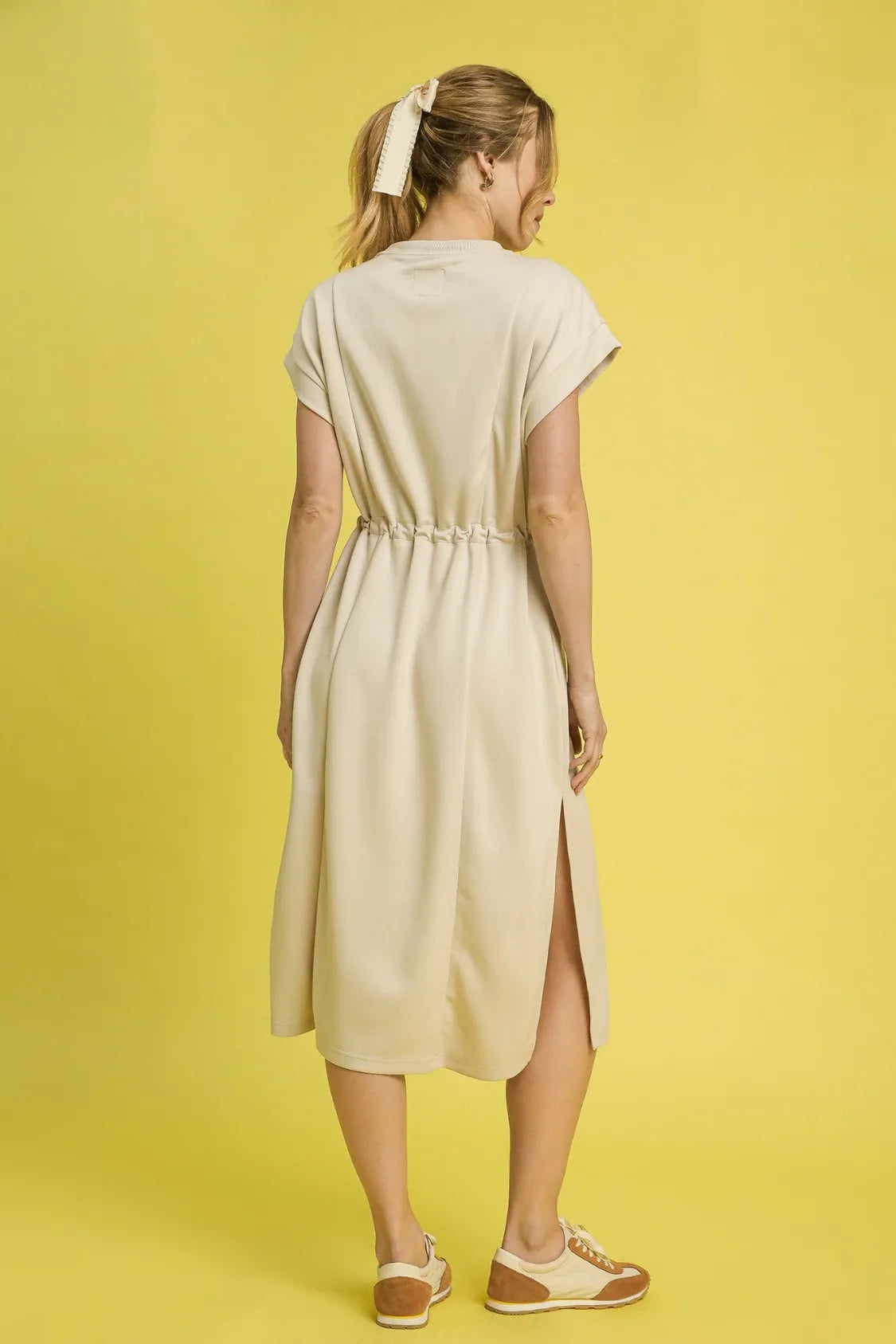 Umgee Side Slit Short Sleeve Midi Tee Dress