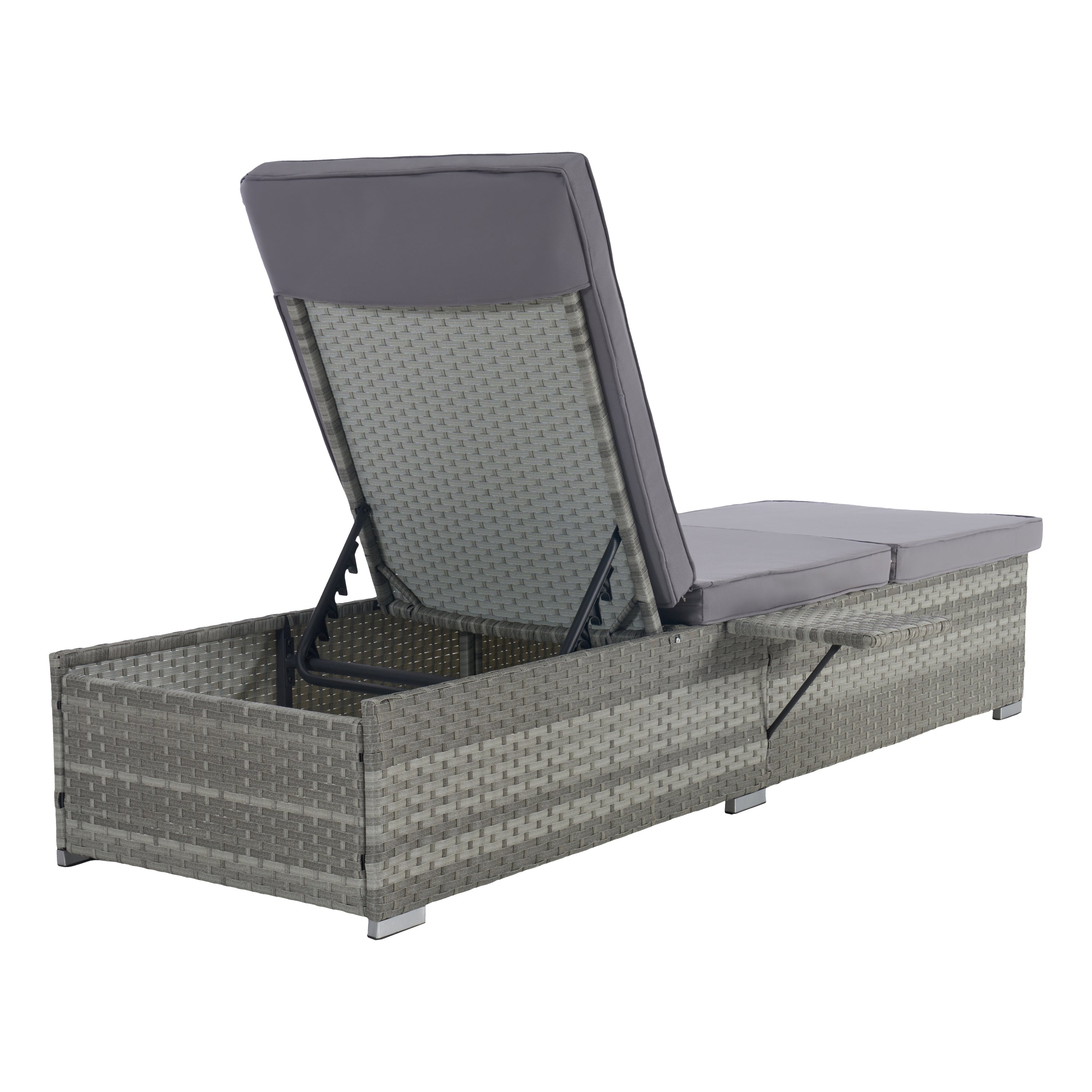 OUTDOOR  SOFA  PE RATTAN FURNITURE  DECK CHAIR GRAY RATTAN