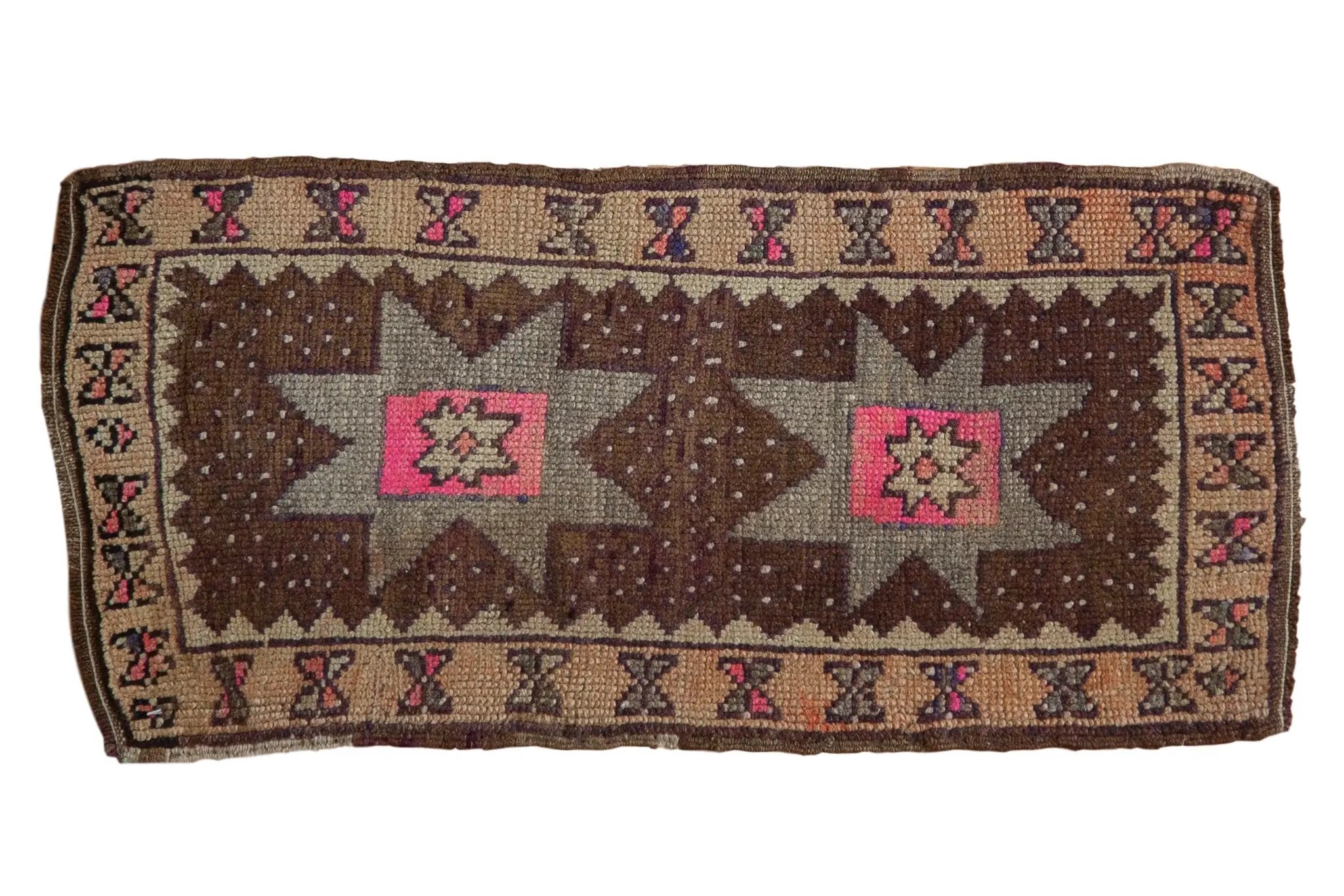 1.5x3 Vintage Distressed Oushak Rug Mat
