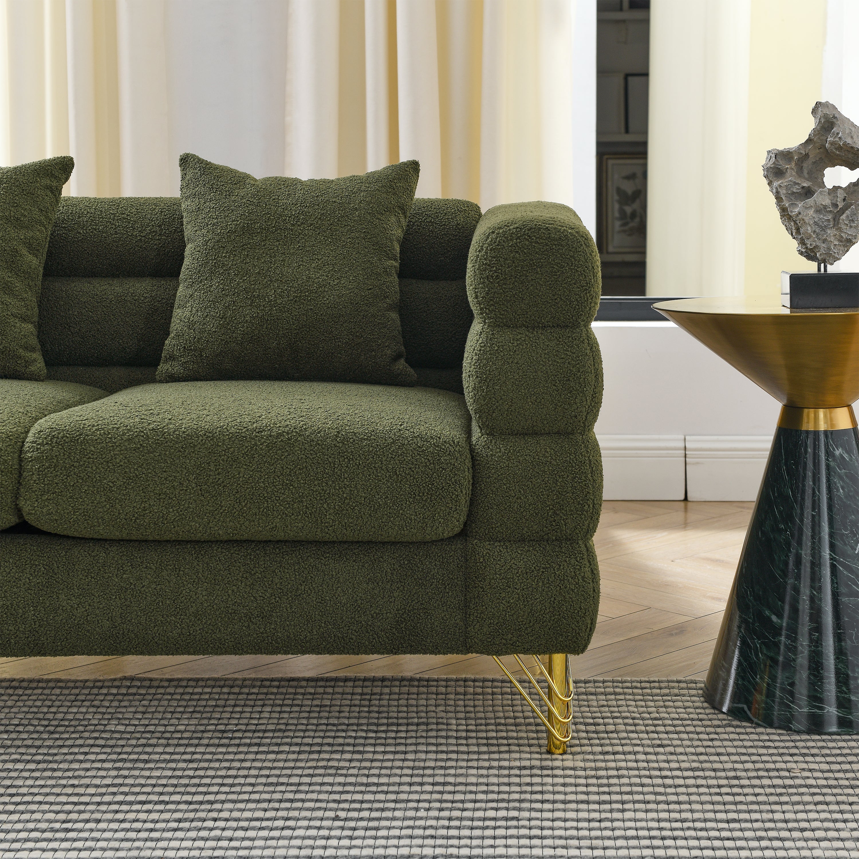 81.5-Inch Oversized Corner Sofa, L-Shaped Sectional Couch,   5-Seater Corner Sofas with 3 Cushions for Living Room, Bedroom, Apartment, Office