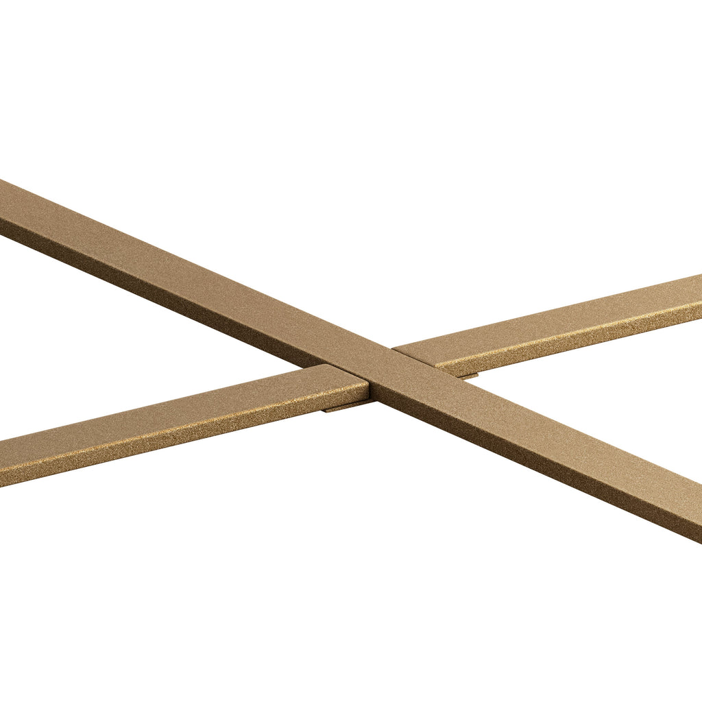 33.86"Modern Retro Splicing Round Coffee Table,Fir Wood Table Top with Gold Cross Legs Base(Same SKU:W757126236)
