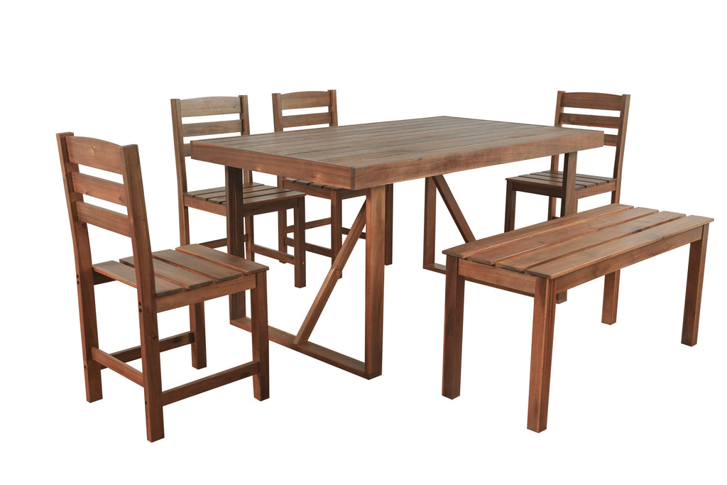 U_Style High-quality Acacia Wood Outdoor Table and Chair Set, Suitable for Patio, Balcony, Backyard