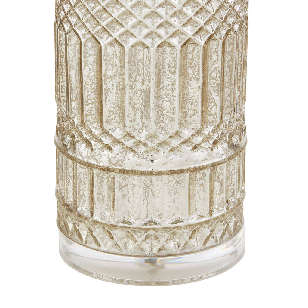 Textured Glass and Acrylic Base Table Lamp Antique Silver See below