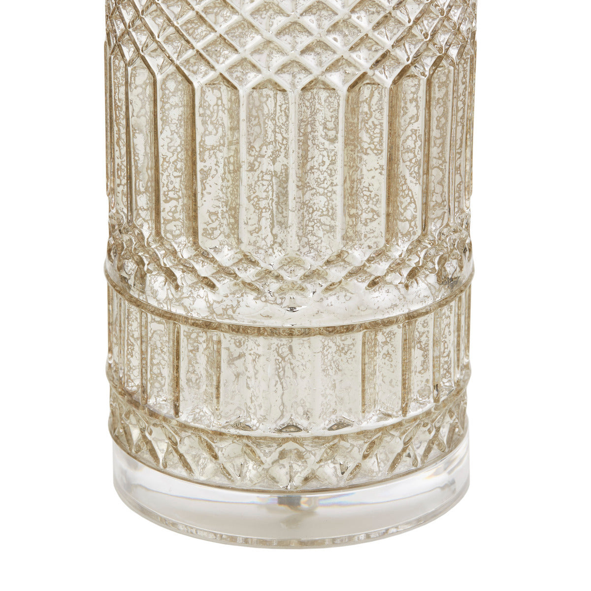 Textured Glass and Acrylic Base Table Lamp Antique Silver See below