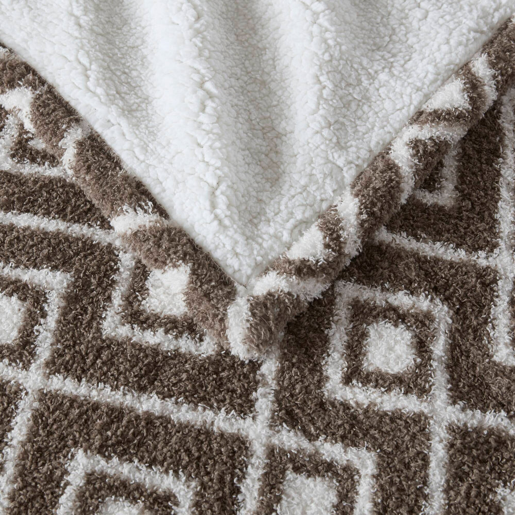 1 PCS 50x60' Dream Soft Heated Throw Brown Geo