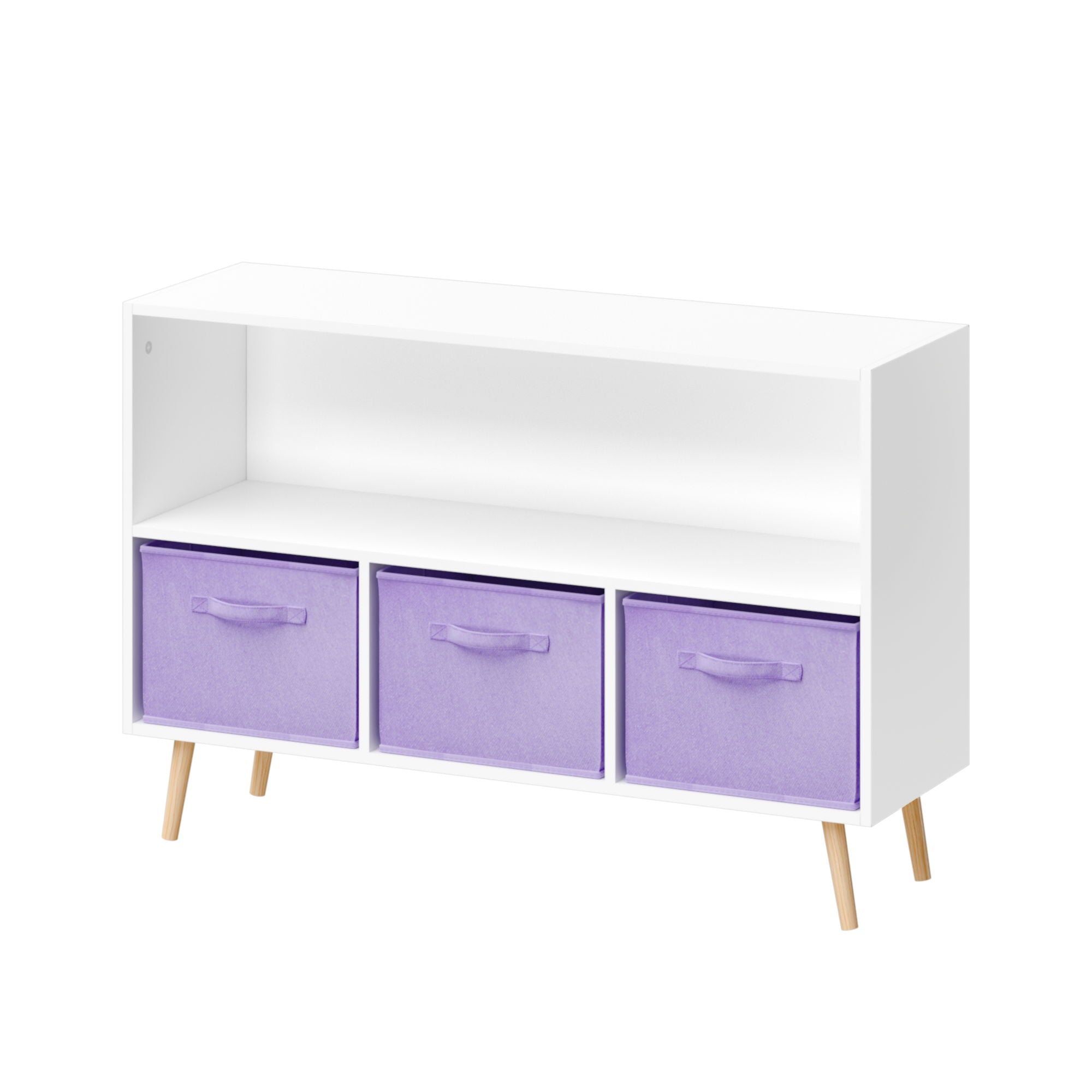 Bookcase With Collapsible Drawers, Book Display Organizer
