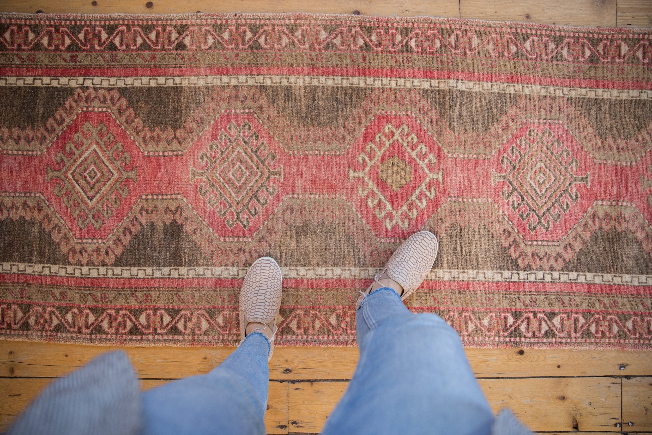 2.5x10 Vintage Distressed Oushak Rug Runner