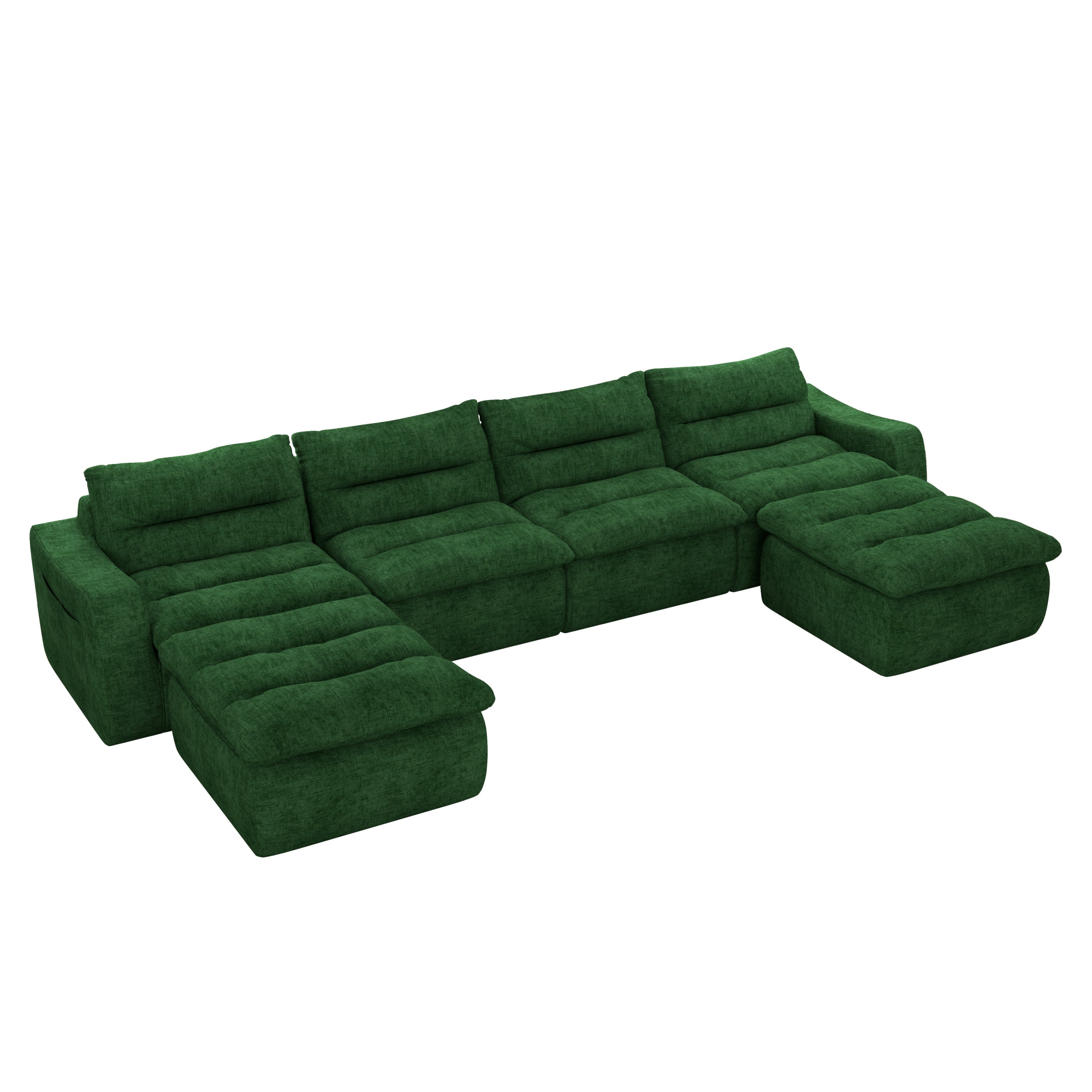 Compression combined sofa, modern lazy style combined sofa, comfortable beanbag sofa, can be combined at will, no need to assemble, suitable for living room-Green