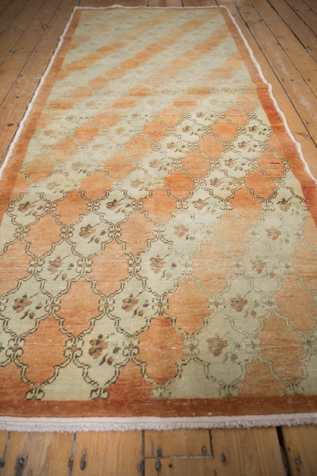 3.5x9.5 Vintage Distressed Oushak Rug Runner