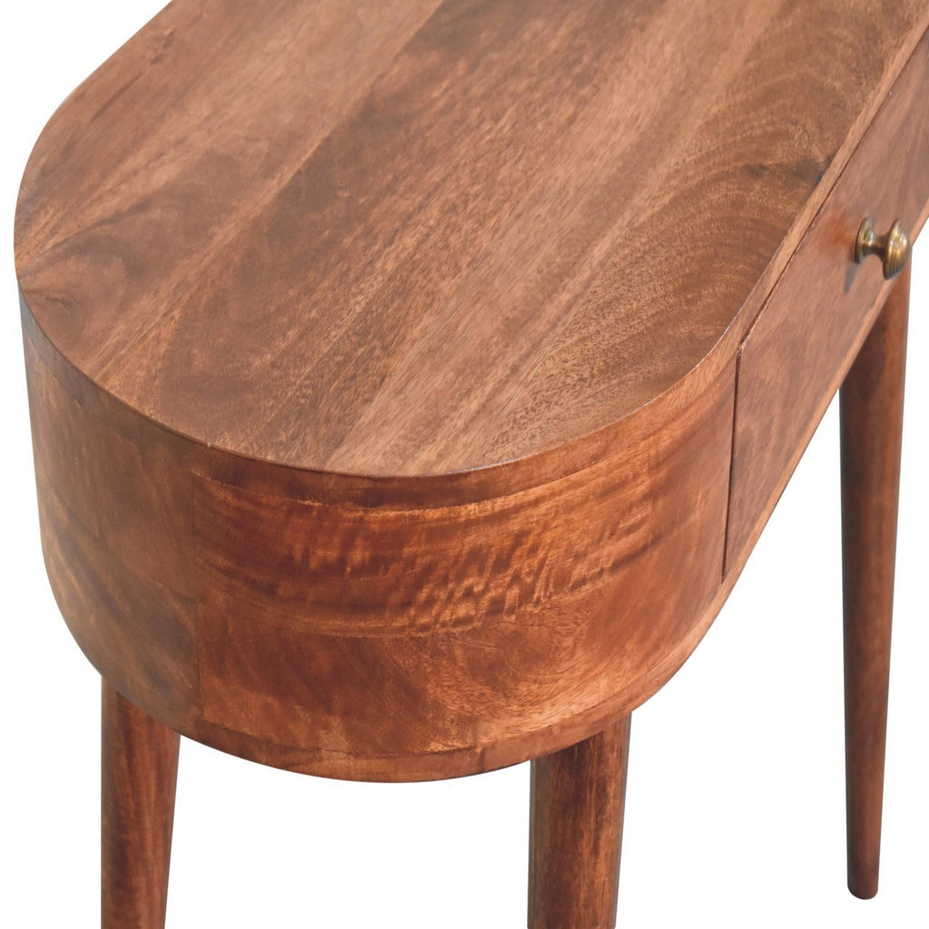 Solid Wood California Walnut Rounded Small Console Table