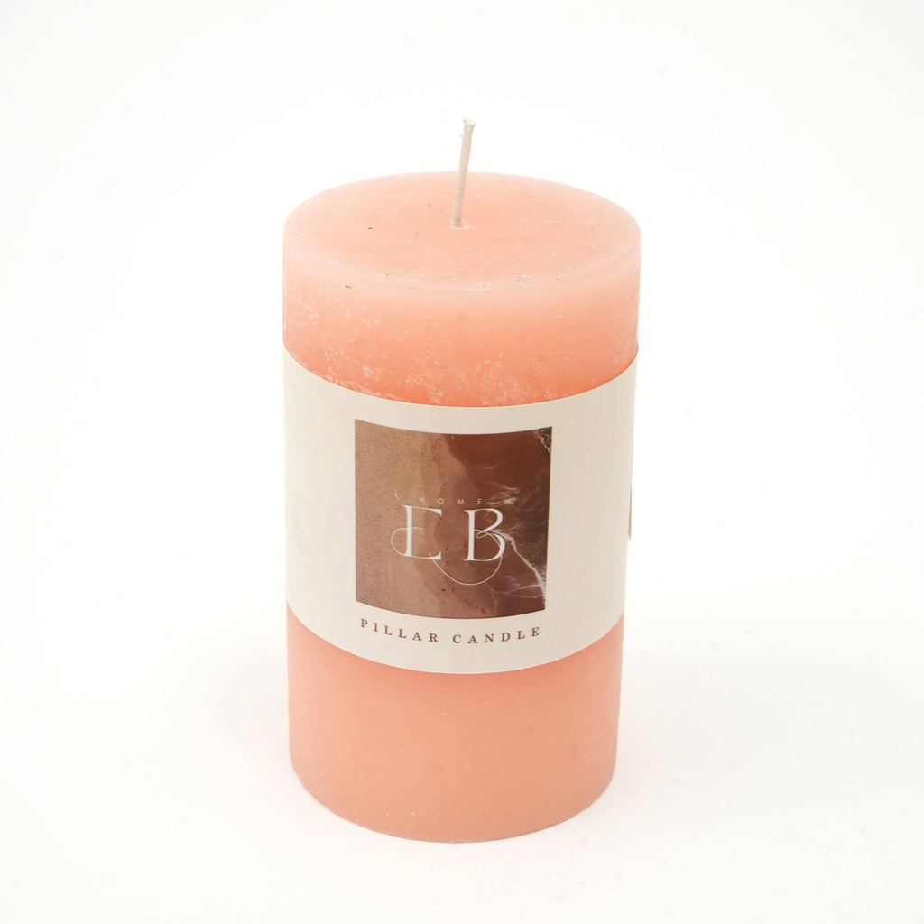 Rustic Pillar Candle 3'x5' Pink